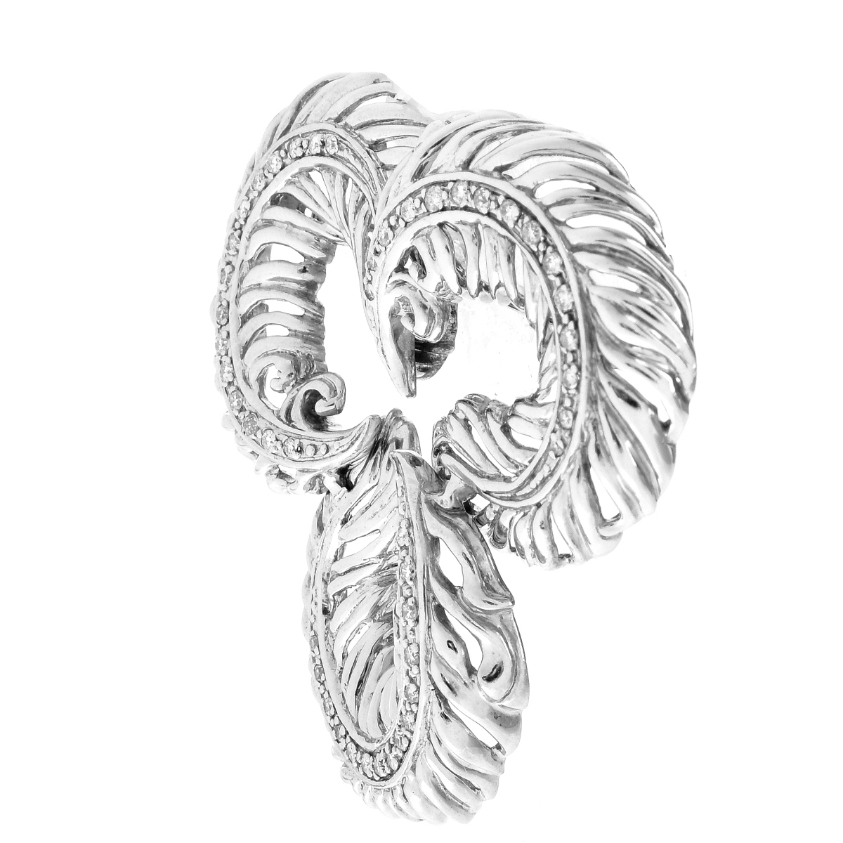 Diamond and 14K Gold Brooch