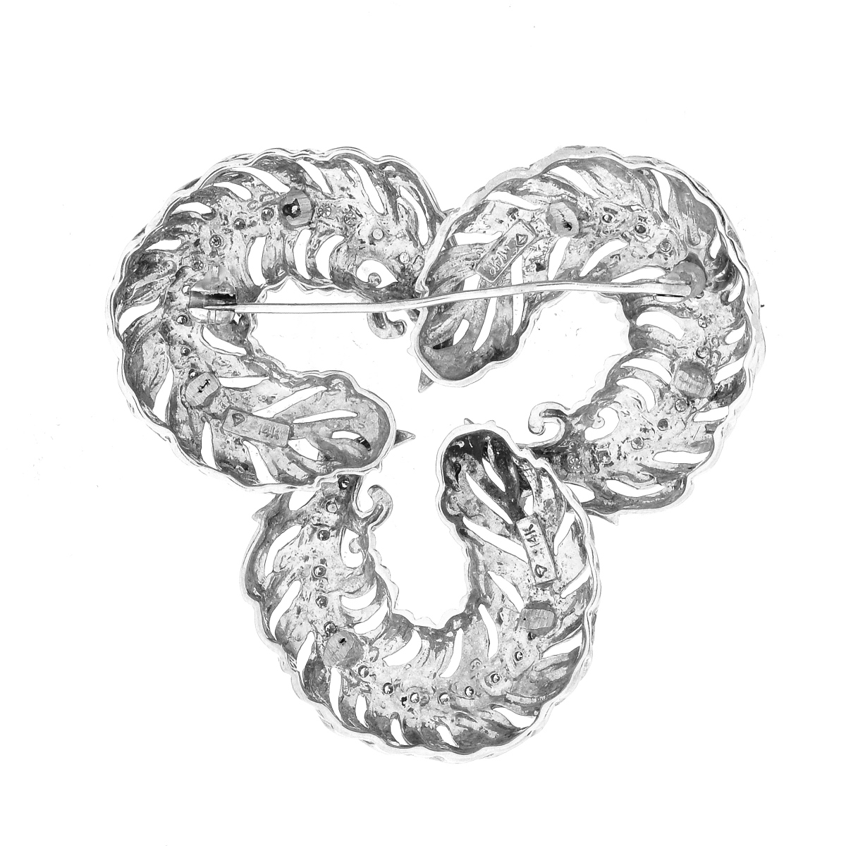 Diamond and 14K Gold Brooch