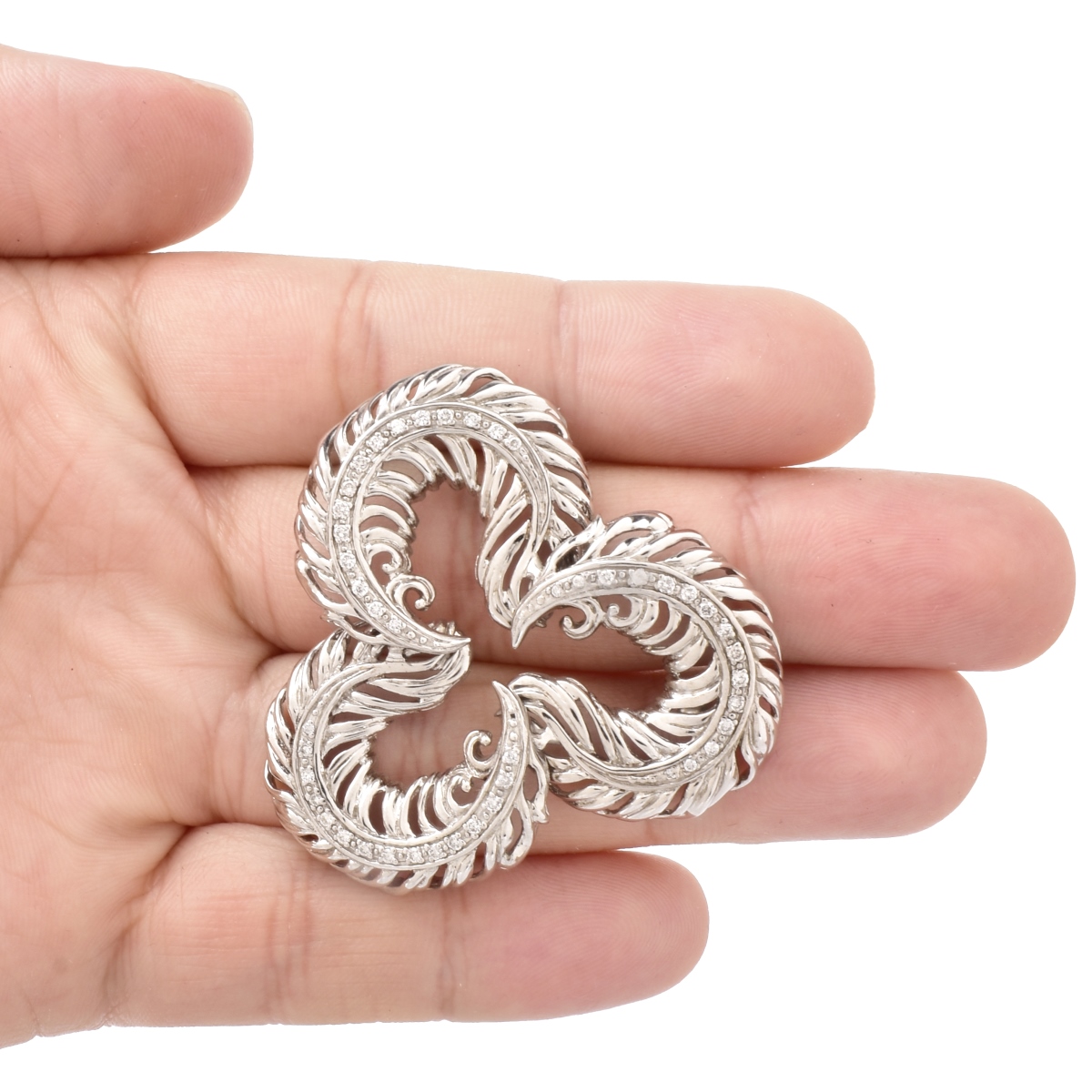Diamond and 14K Gold Brooch