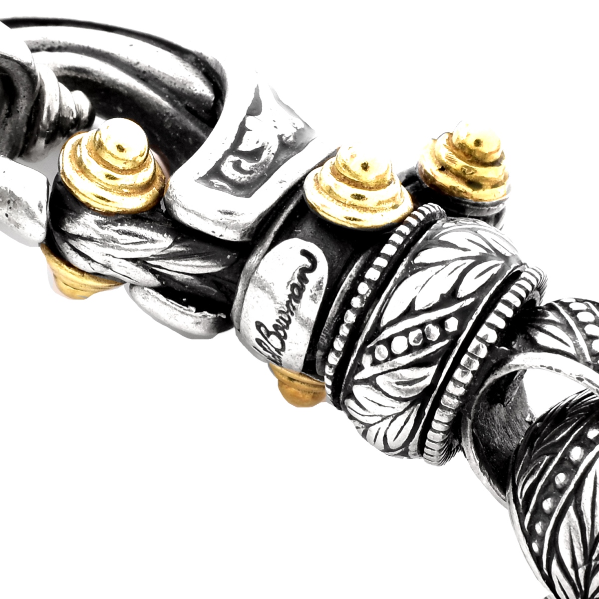 Ned Bowman Sterling and 18K Gold Bracelet