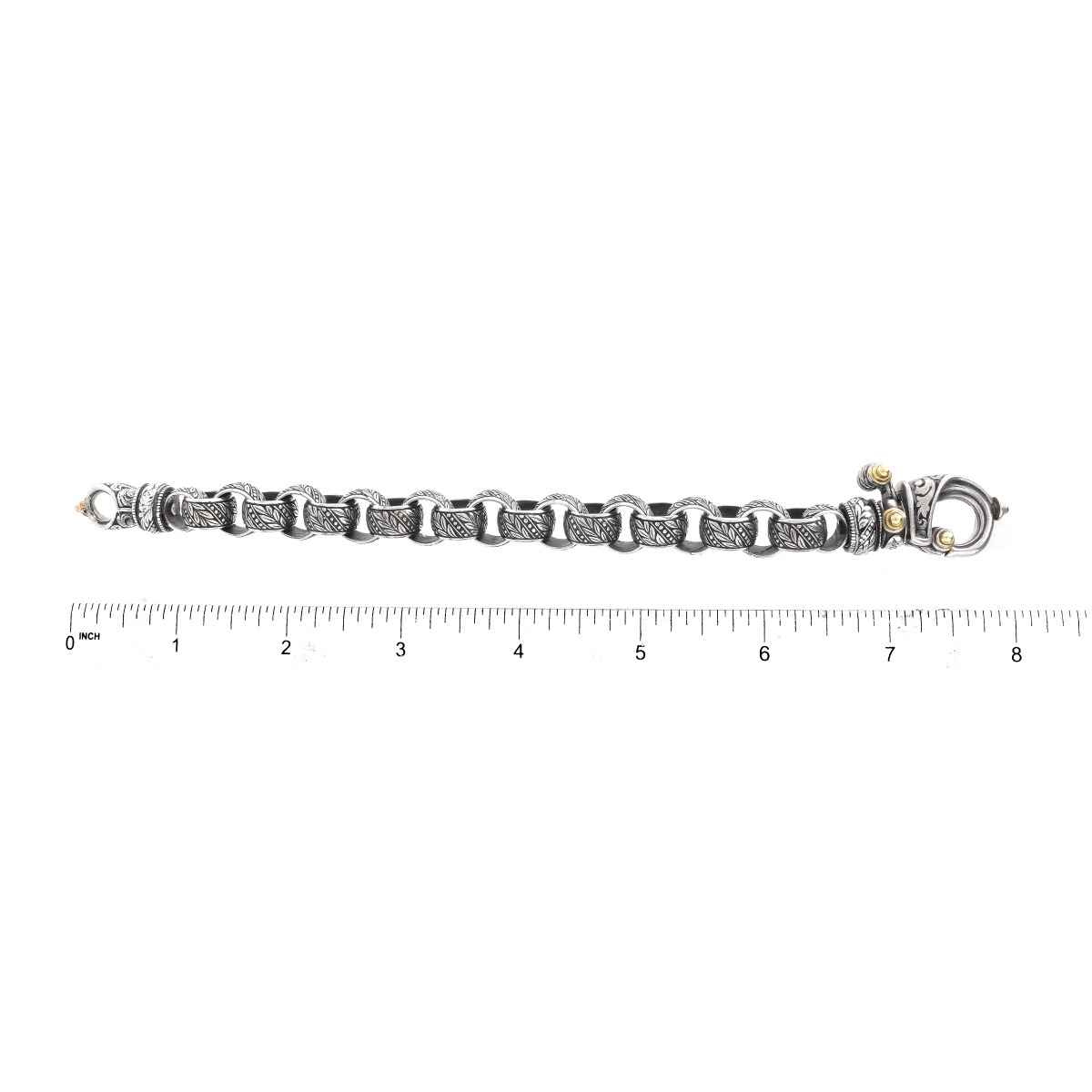 Ned Bowman Sterling and 18K Gold Bracelet