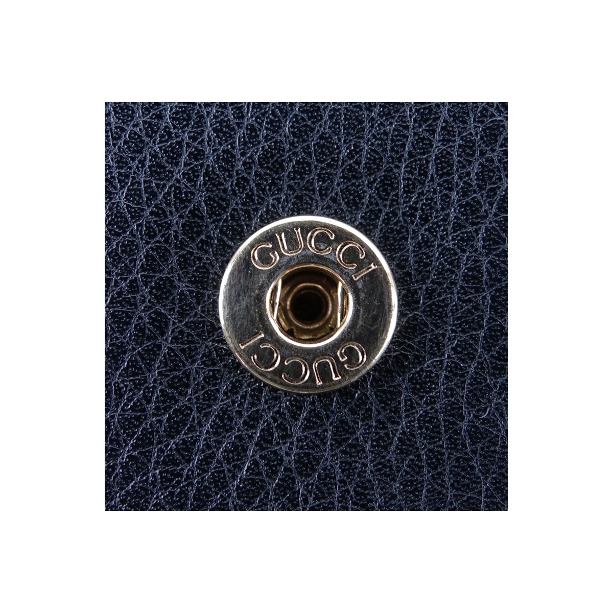 Gucci Black Grained Leather Bamboo Trifold Wallet