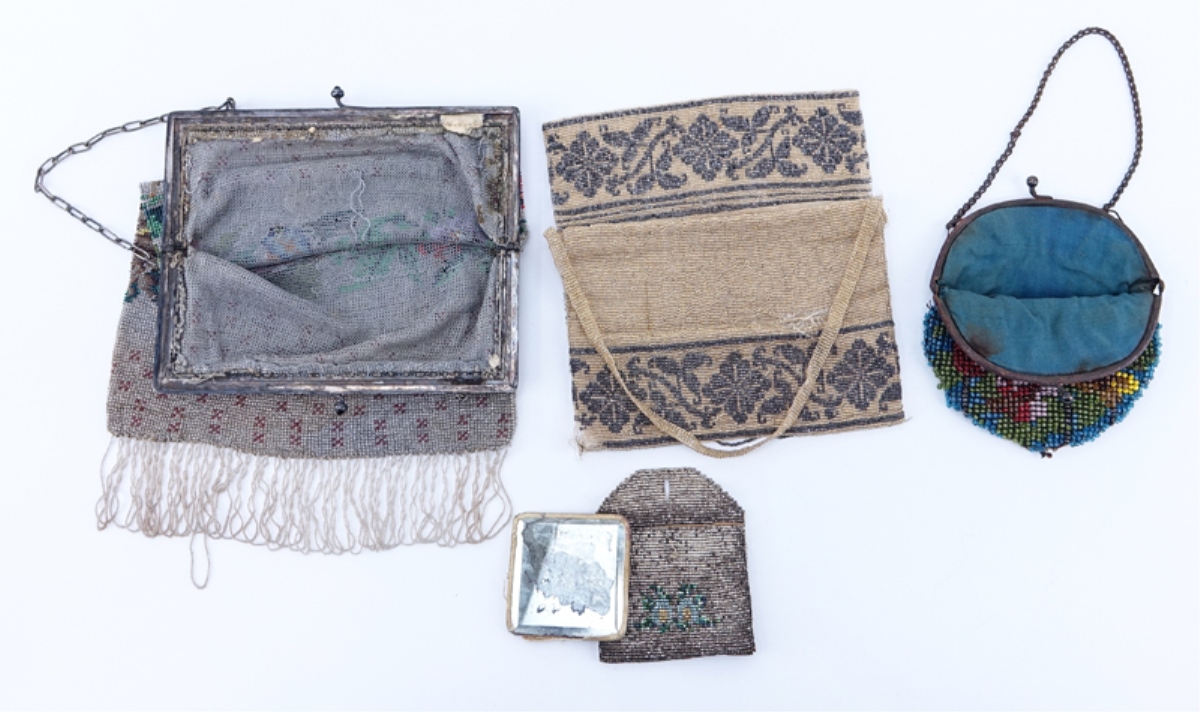 Collection of Five (5) Antique Beaded Bags