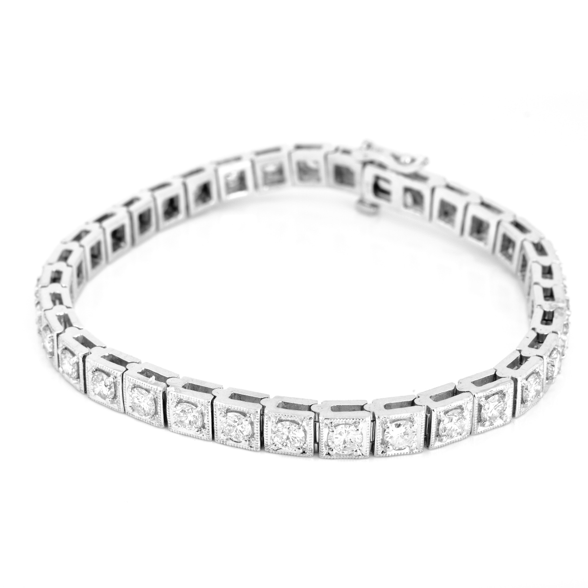 6.0ct TW Diamond and 14K Gold Bracelet
