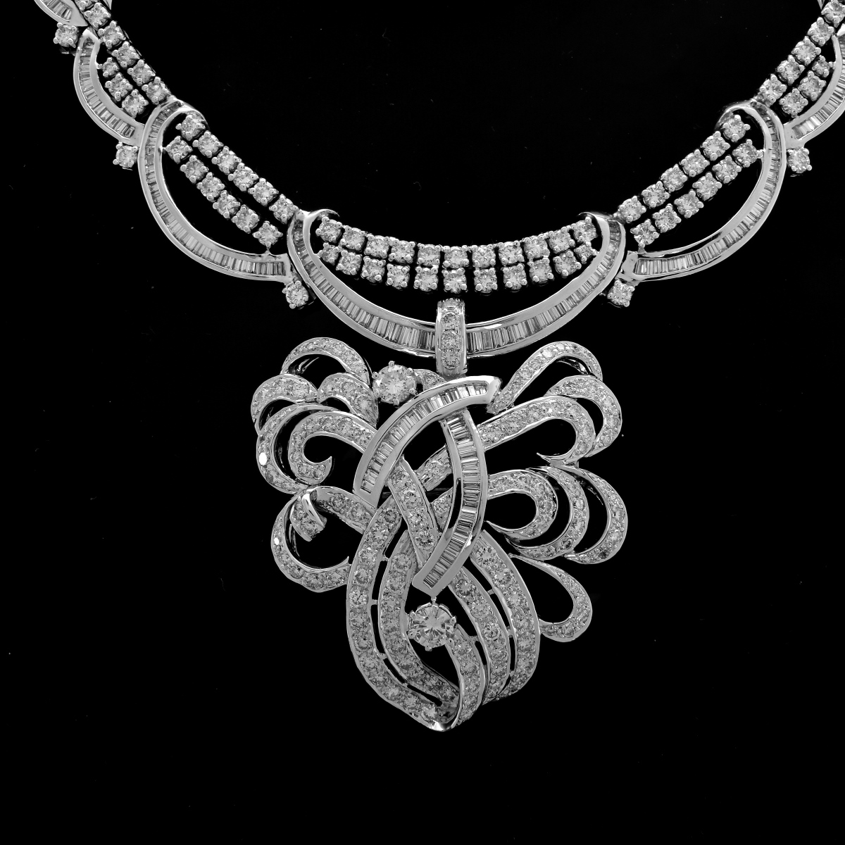 1940s 20.0ct TW Diamond and 18K Gold Necklace