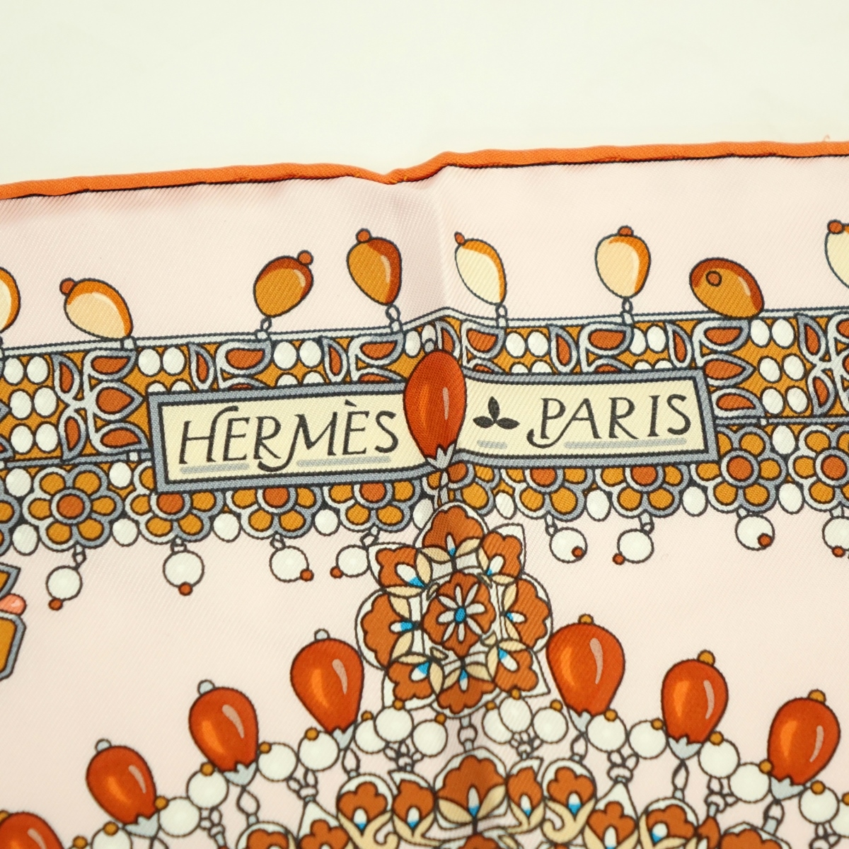 Hermes Pink Paruresde Maharajas Twill Silk Scarf