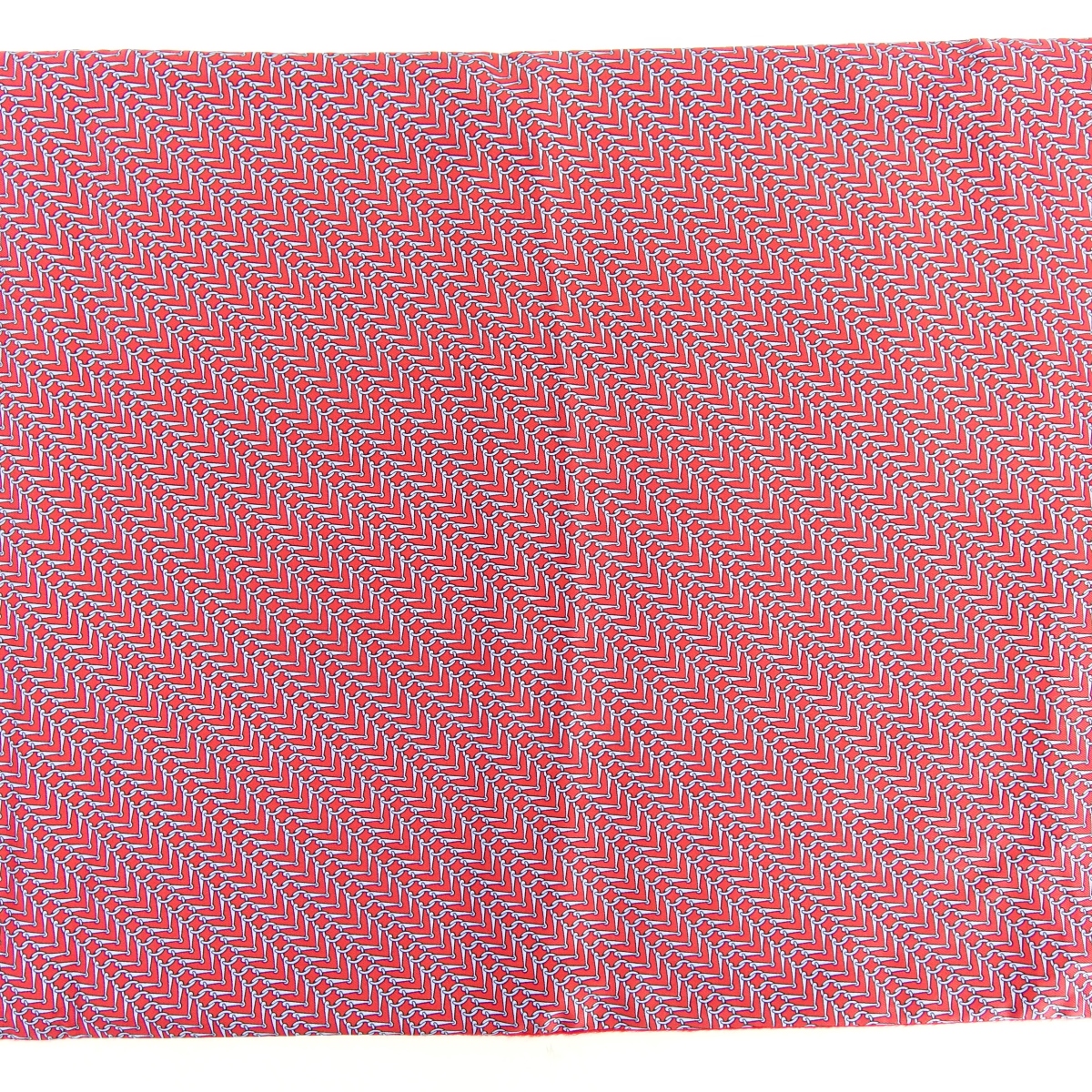 Hermes Red/Blue Silk and Angora Winter Scarf