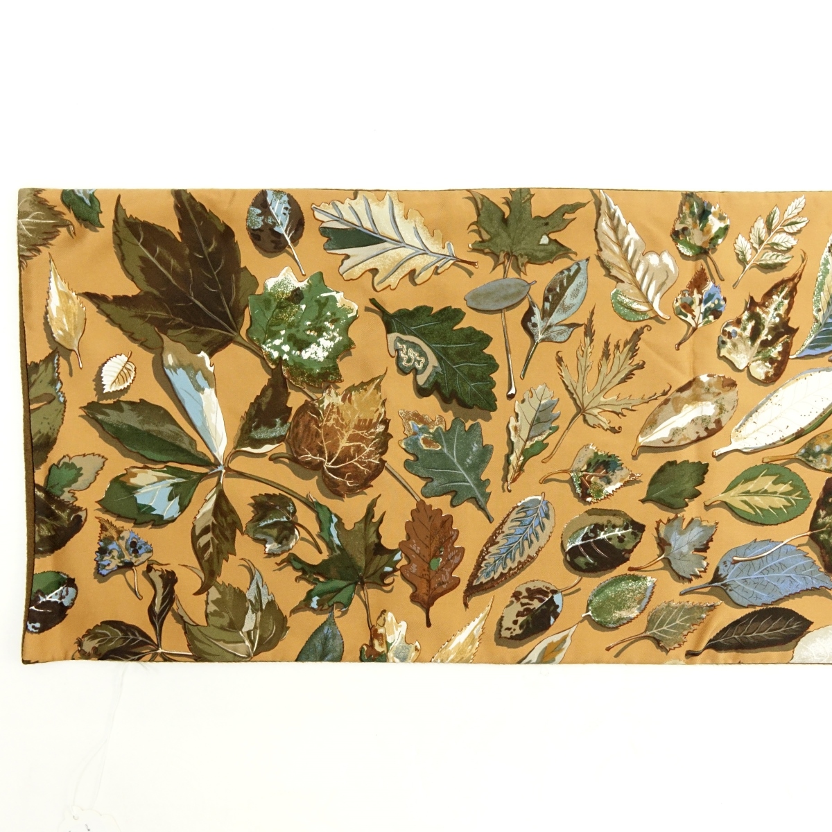 Hermes Autumn Leaves Silk and Angora Winter Scarf