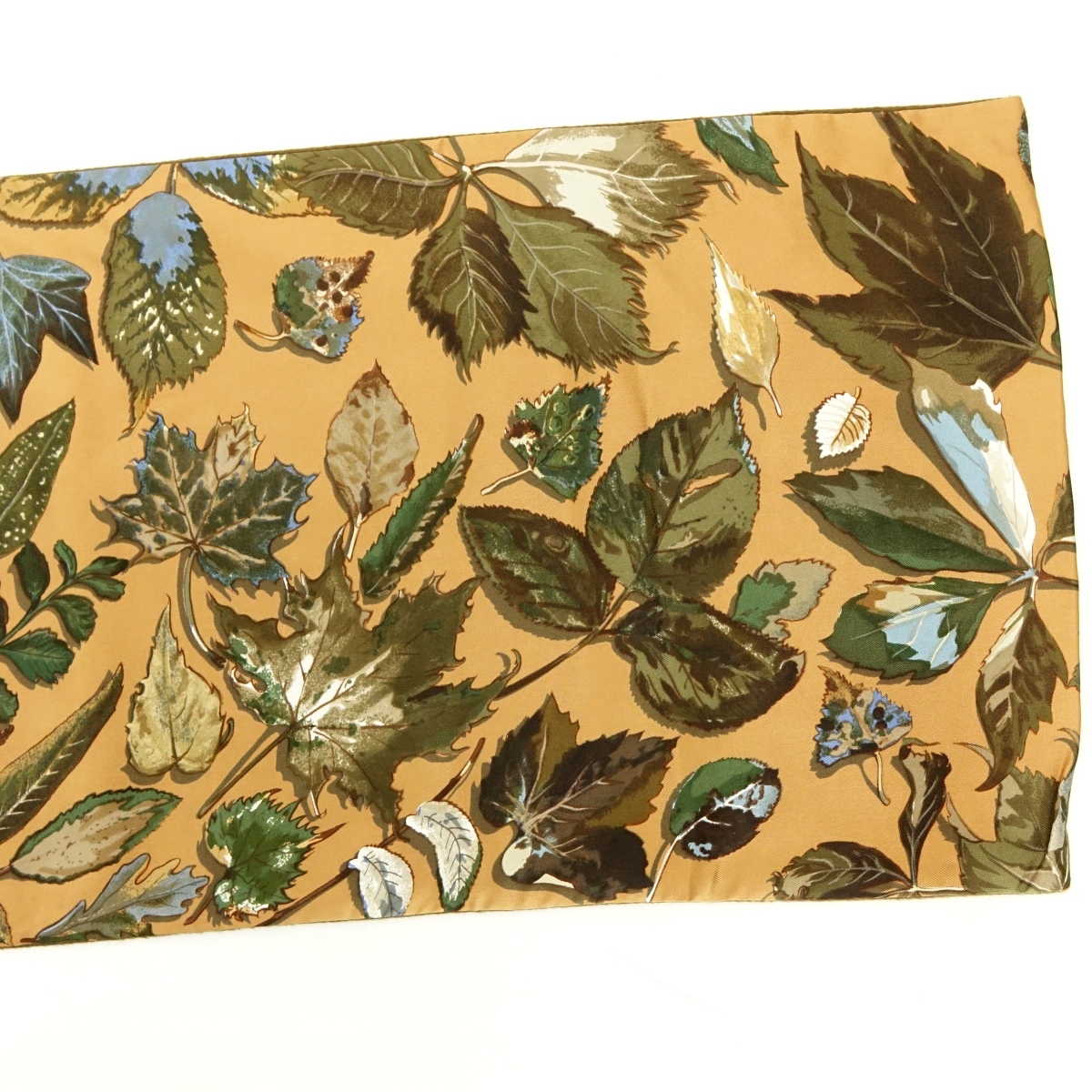 Hermes Autumn Leaves Silk and Angora Winter Scarf