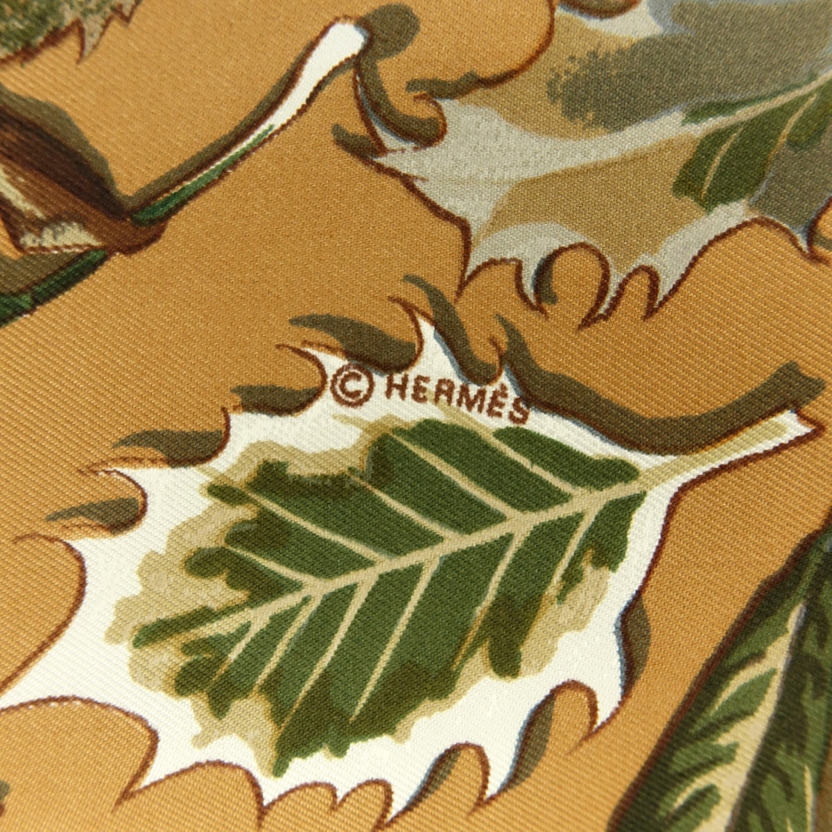 Hermes Autumn Leaves Silk and Angora Winter Scarf