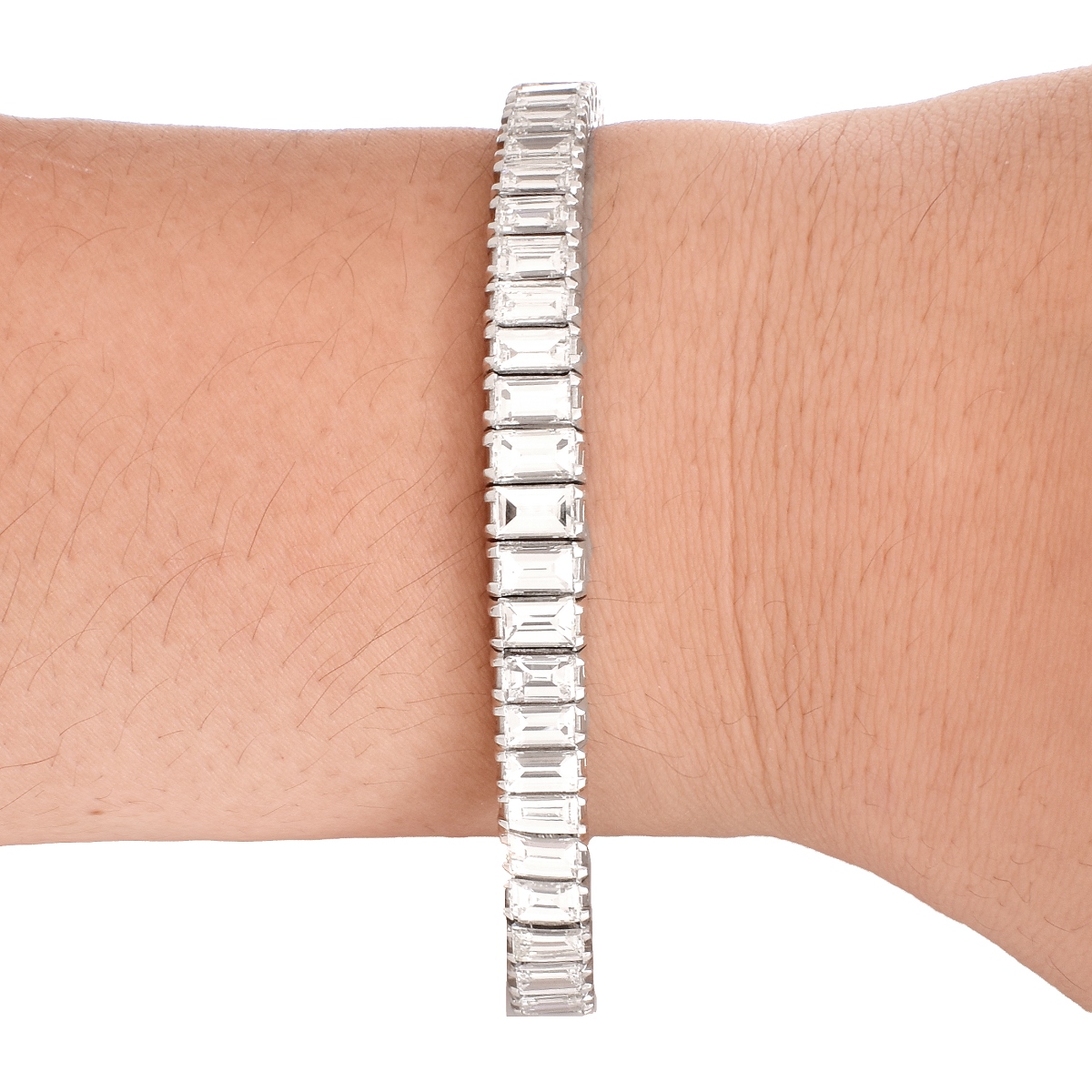 Art Deco 28.0 Carat Diamond Platinum Bracelet