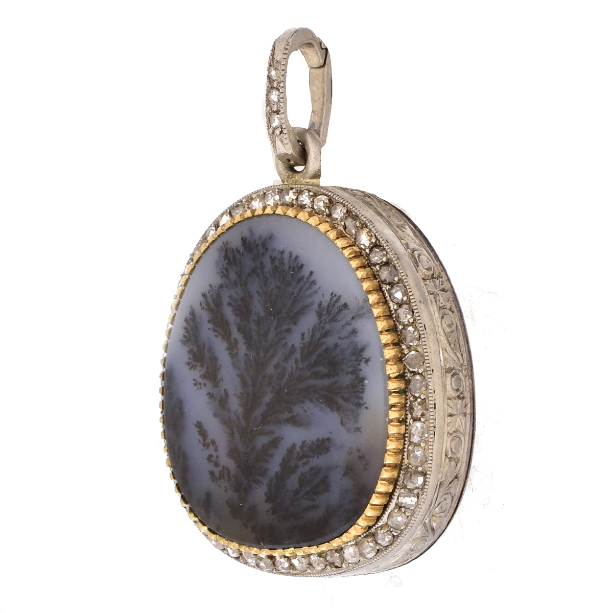 Cartier Diamond, Agate and Platinum Pendant