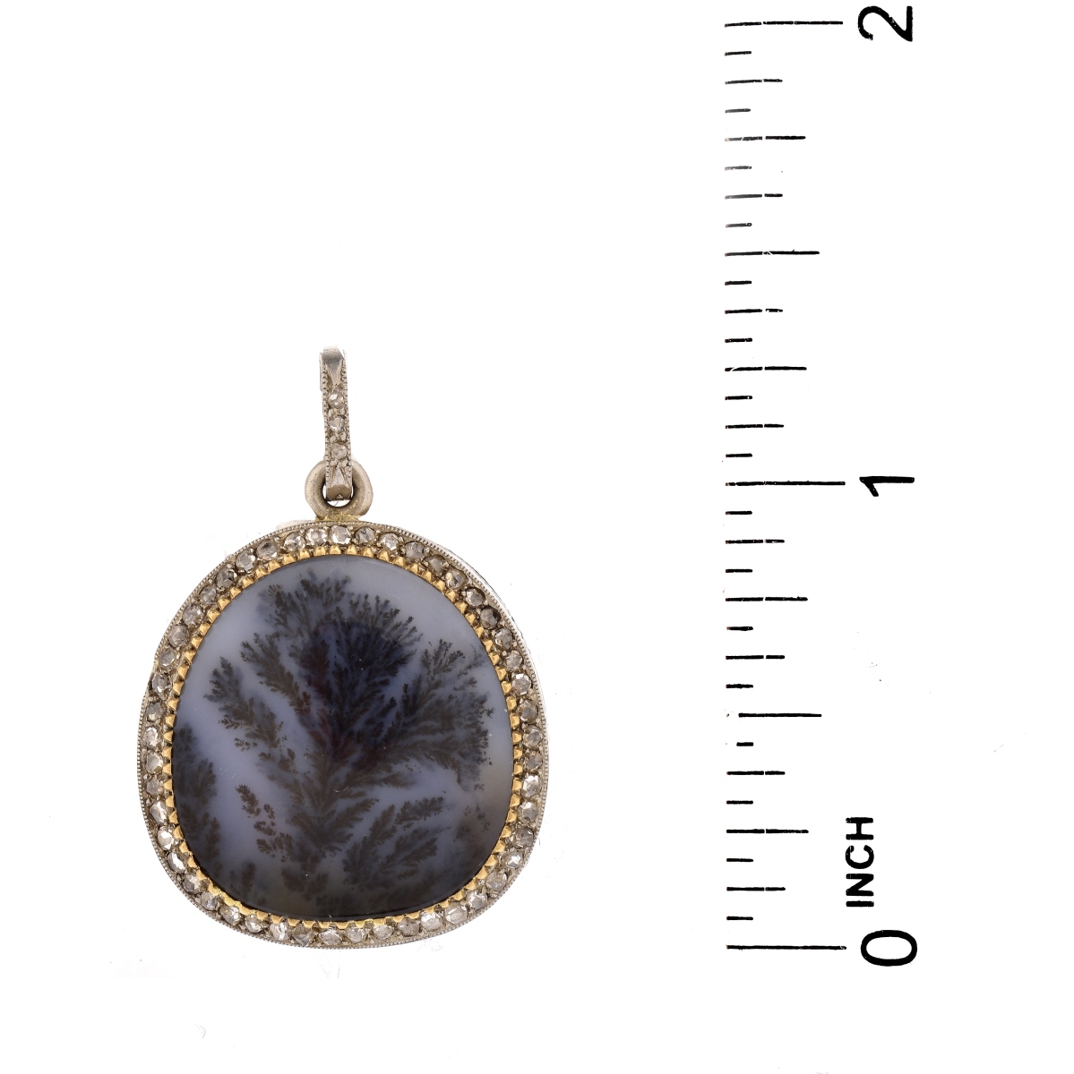 Cartier Diamond, Agate and Platinum Pendant