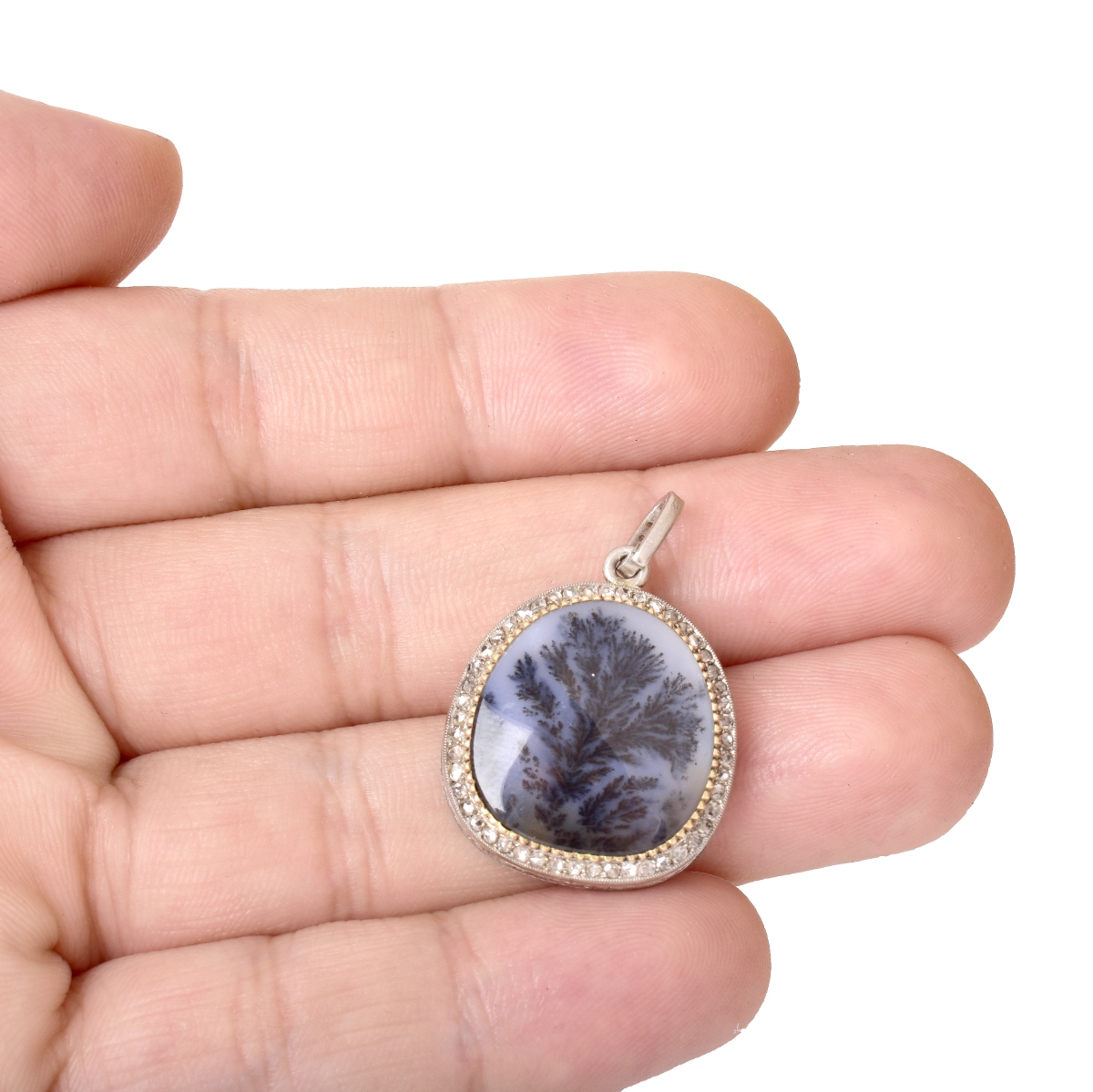 Cartier Diamond, Agate and Platinum Pendant