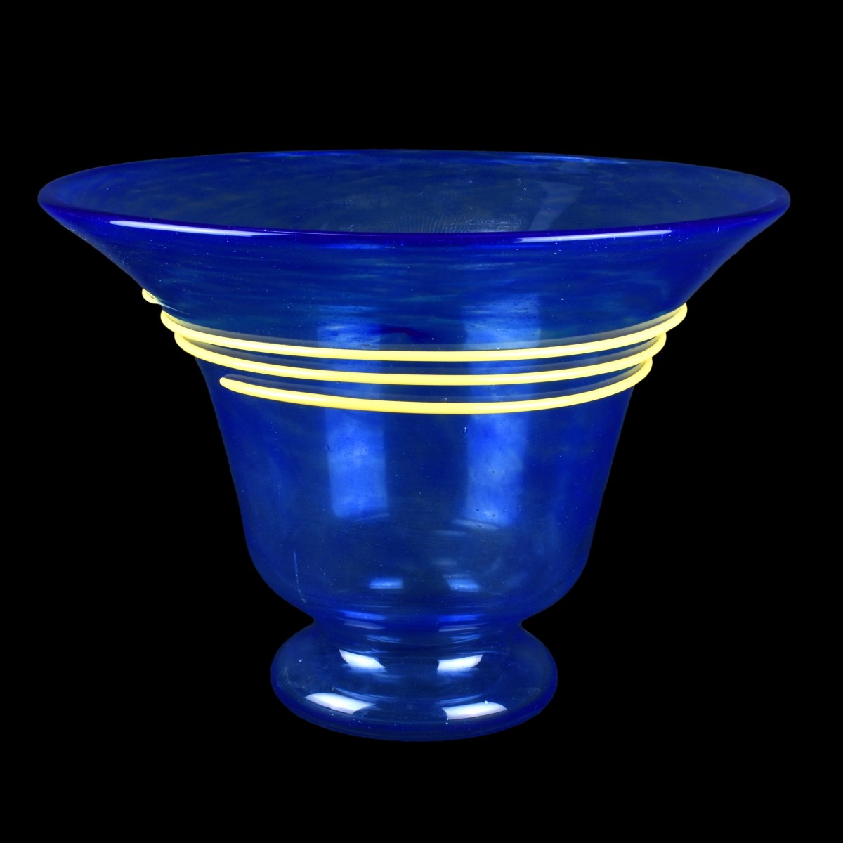 Charles Schneider Blue Art Glass Vase