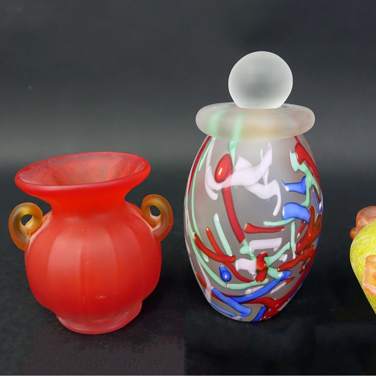 Four (4) Vintage Murano Art Glass Miniature Vases