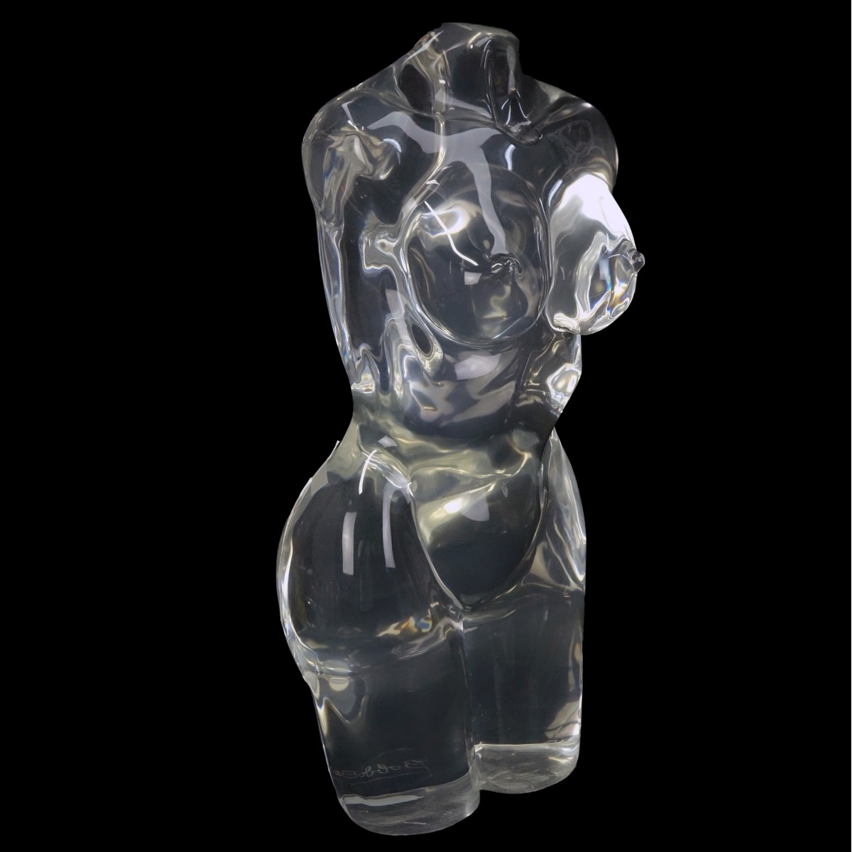 Contemporary Lucite Sculpture "Nude Torso"