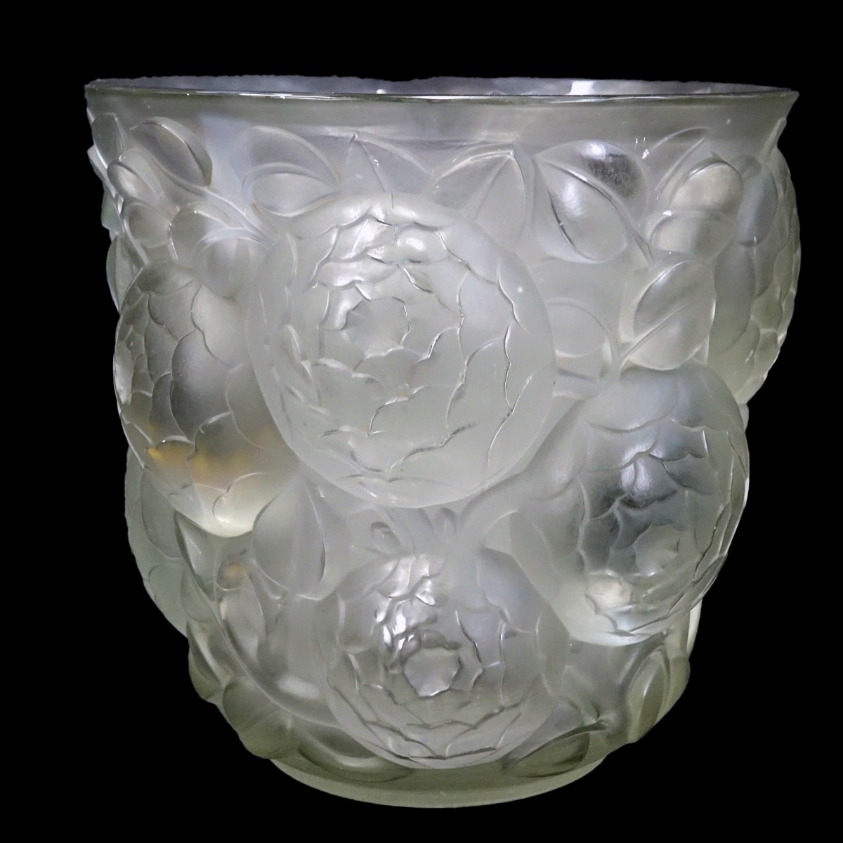 Large Rene Lalique "Oran" Frosted Art Glass Vase