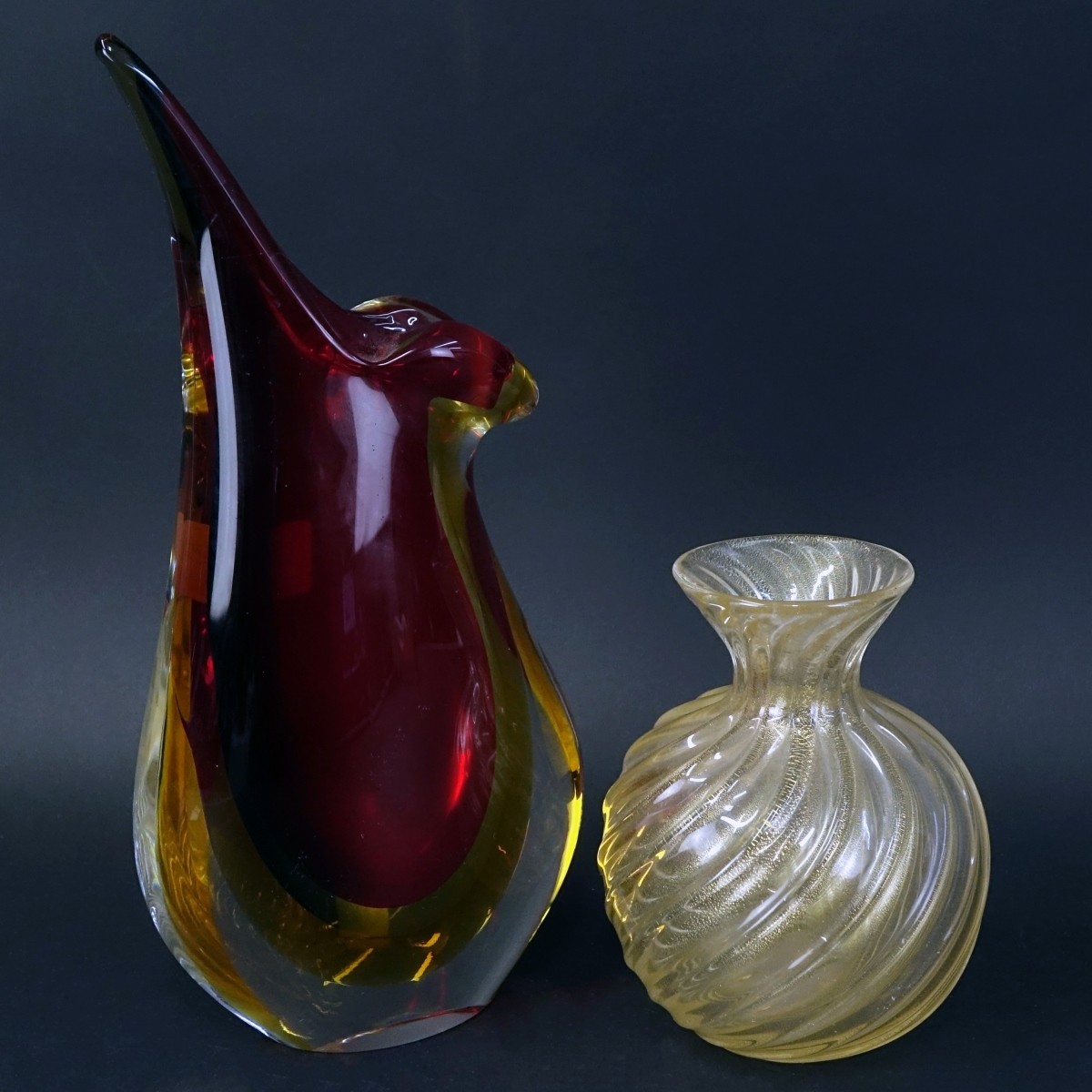 Two (2) Murano Art Glass Vases