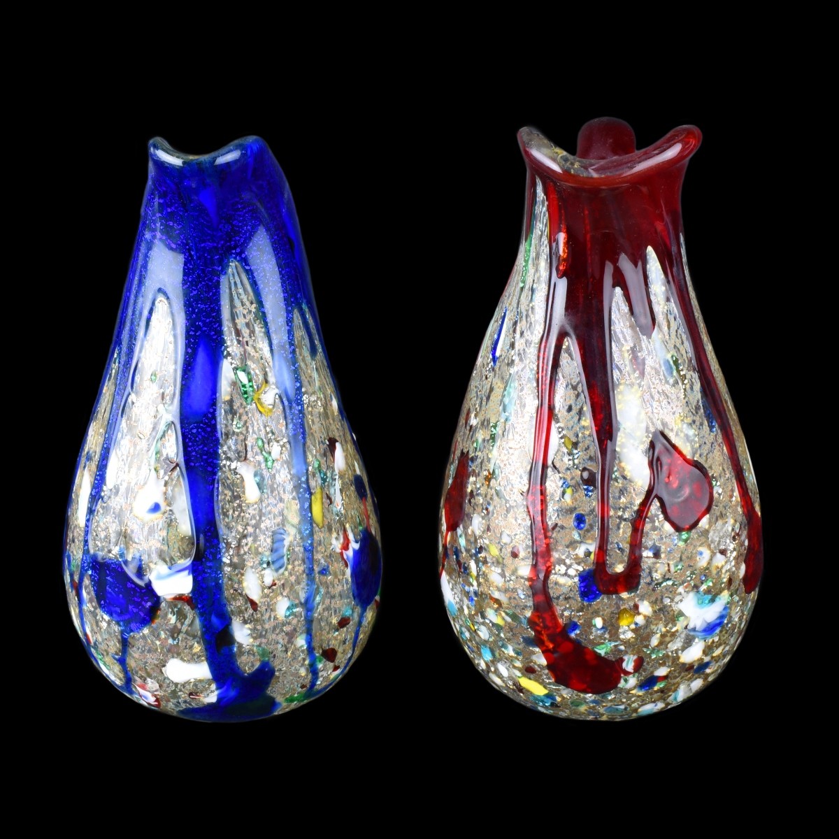 Two (2) Vintage Murano Art Glass Pitchers