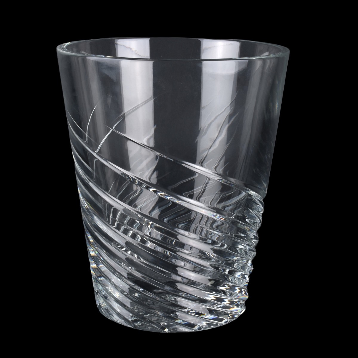 Large Baccarat "Spin" Crystal Ice Bucket