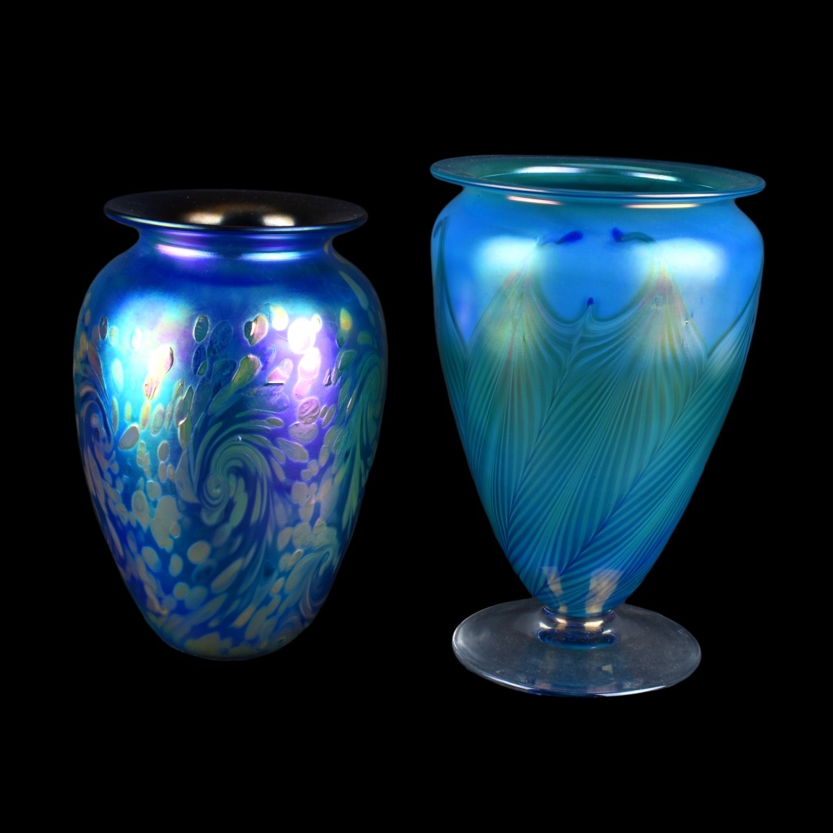 Two (2) Contemporary Art Glass Vases
