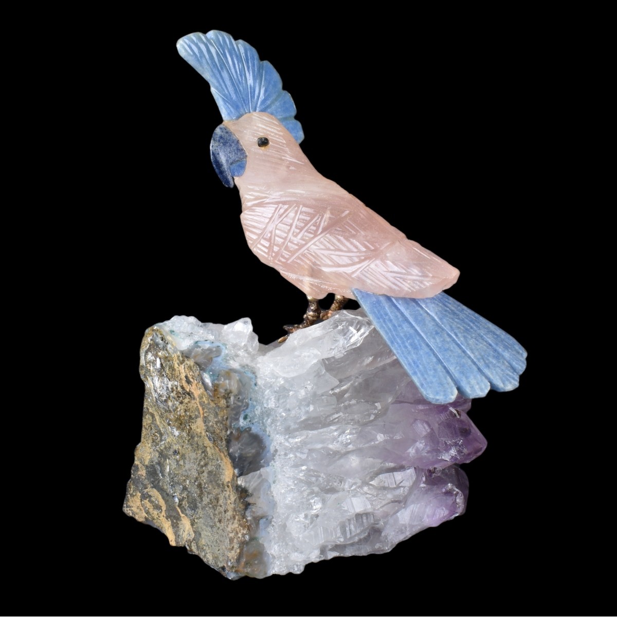 Three (3) Gemstone Bird Sculptures