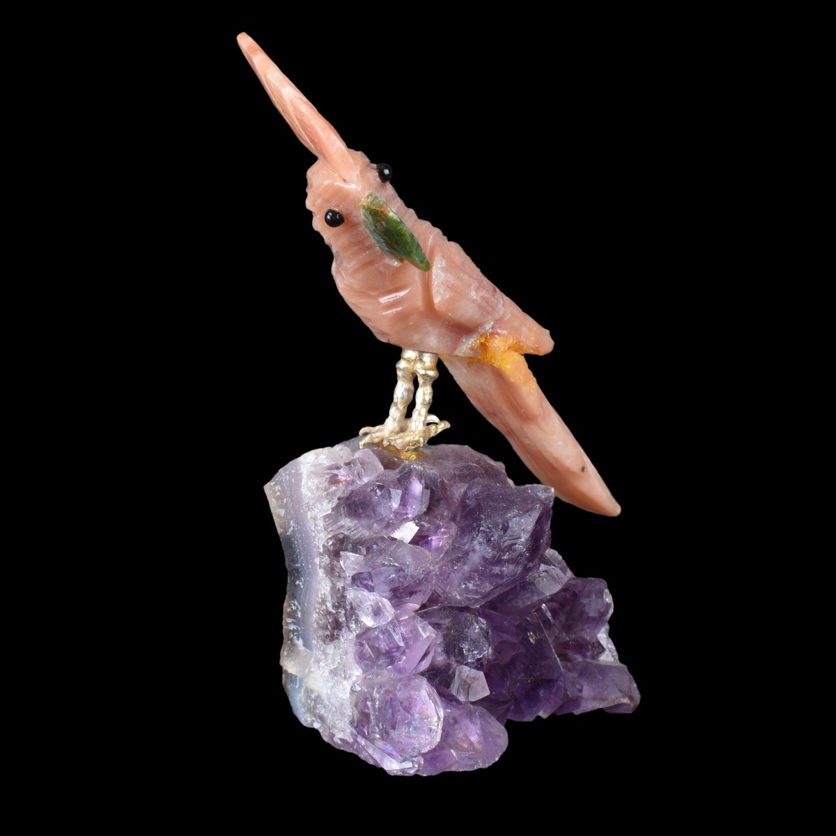 Three (3) Gemstone Bird Sculptures