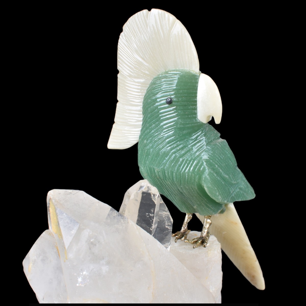 Three (3) Gemstone Bird Sculptures