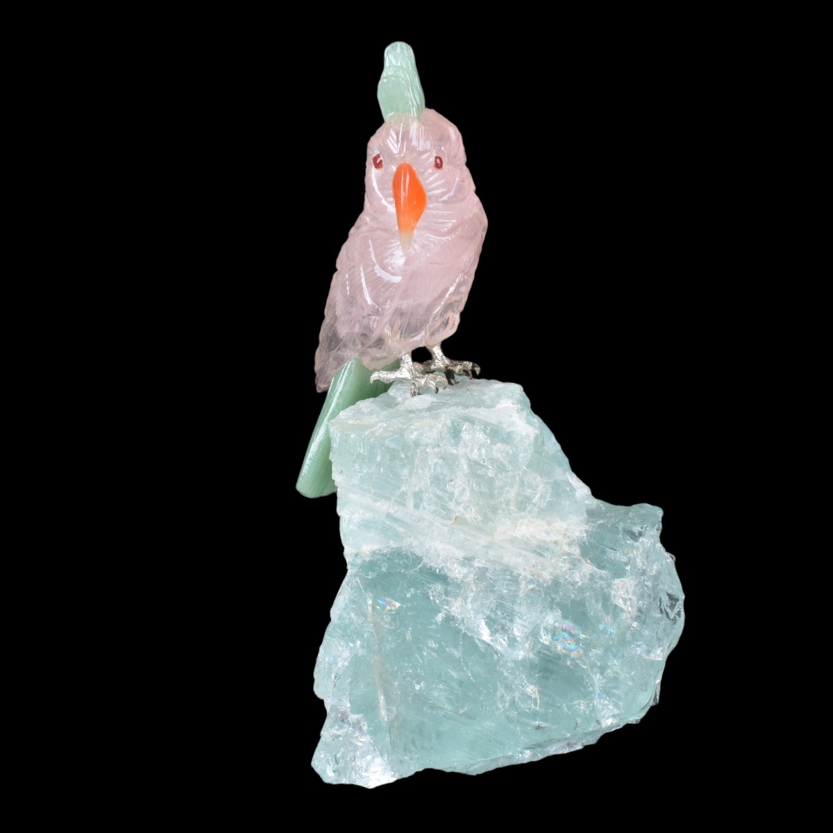 Three (3) Gemstone Bird Sculptures