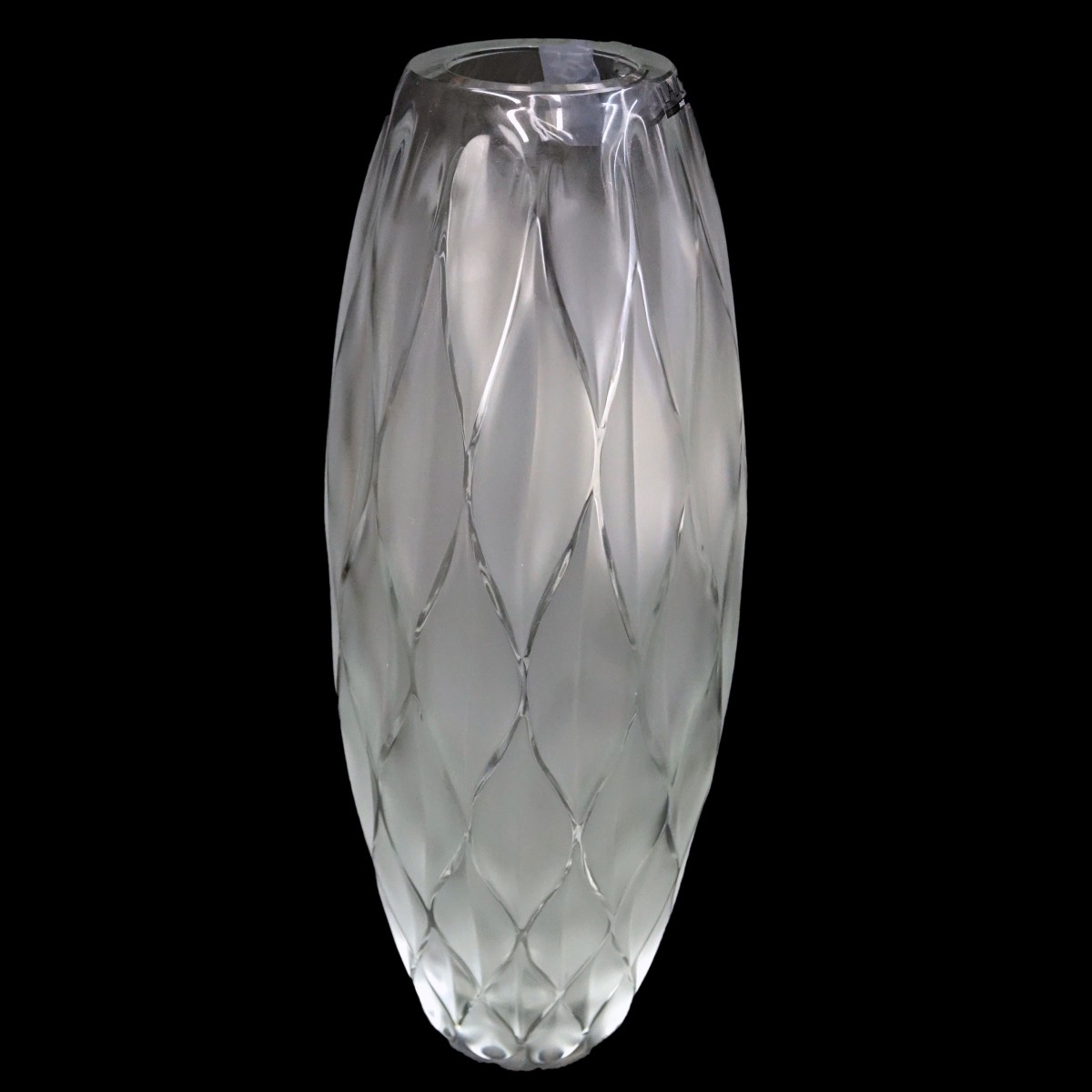 Lalique "Vibration" Frosted Crystal Vase