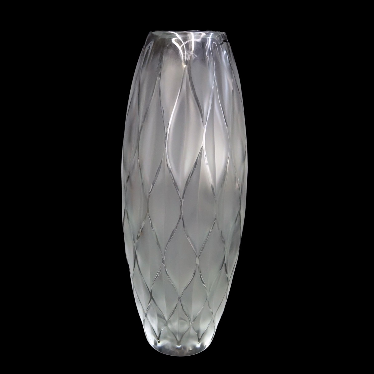 Lalique "Vibration" Frosted Crystal Vase