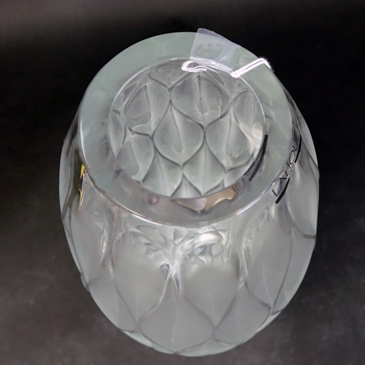 Lalique "Vibration" Frosted Crystal Vase