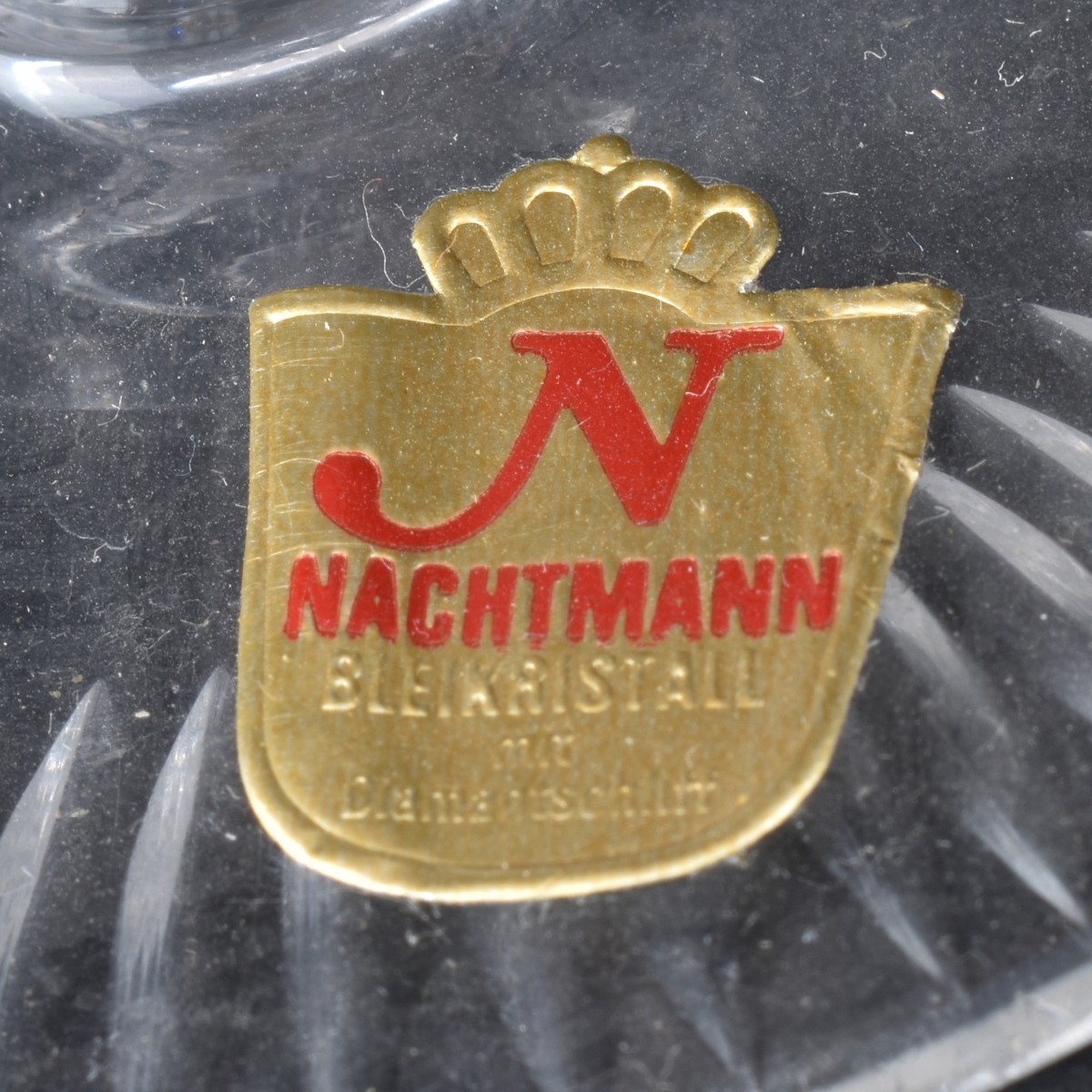 Six (6) Nachmann Colored Cut Crystal Wine Hocks