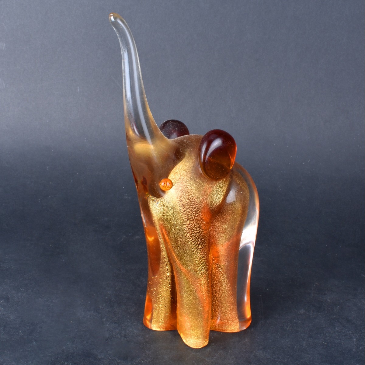 Collection of 6 Murano Art Glass Elephant Figures