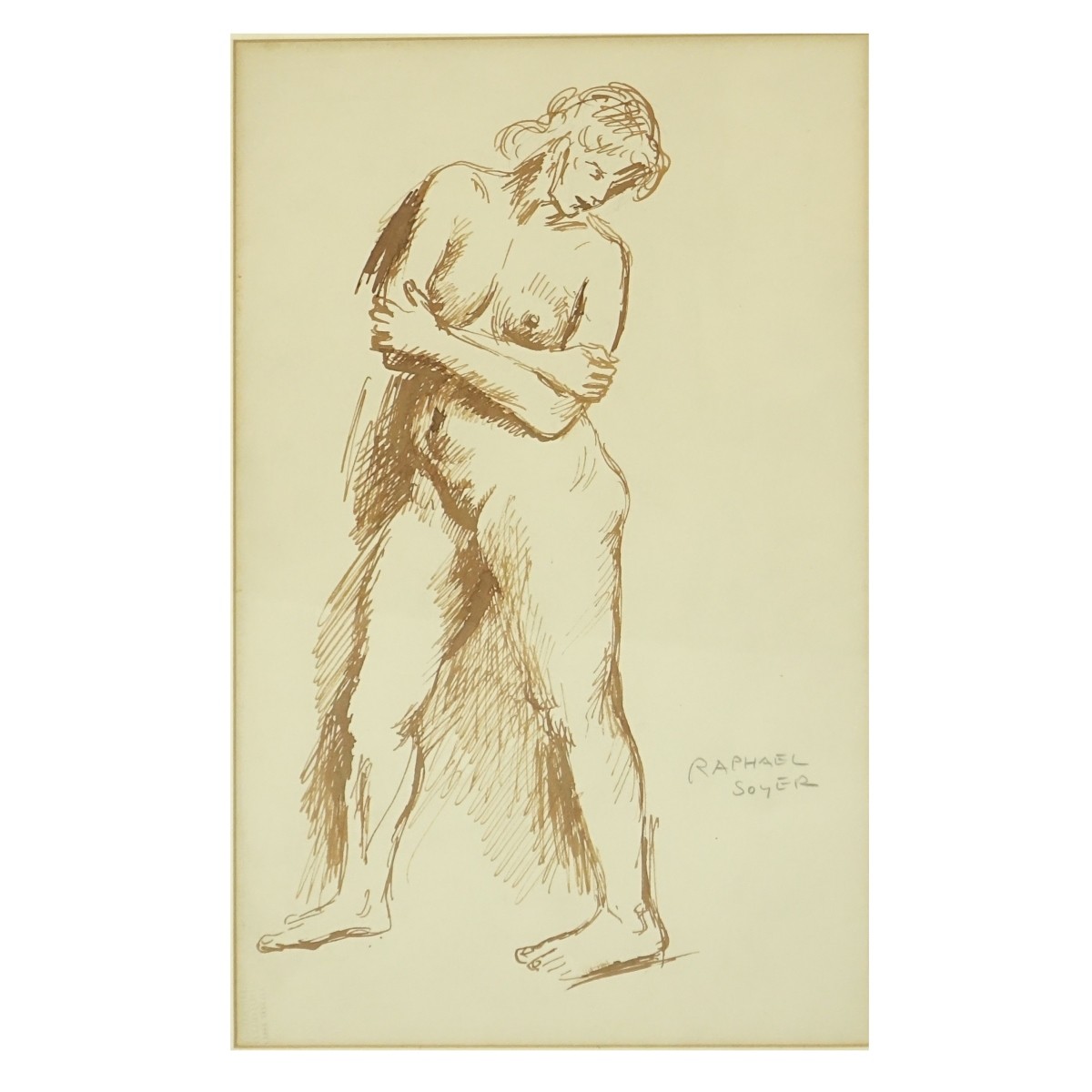 Raphael Soyer (1899 - 1987) Watercolor Drawing