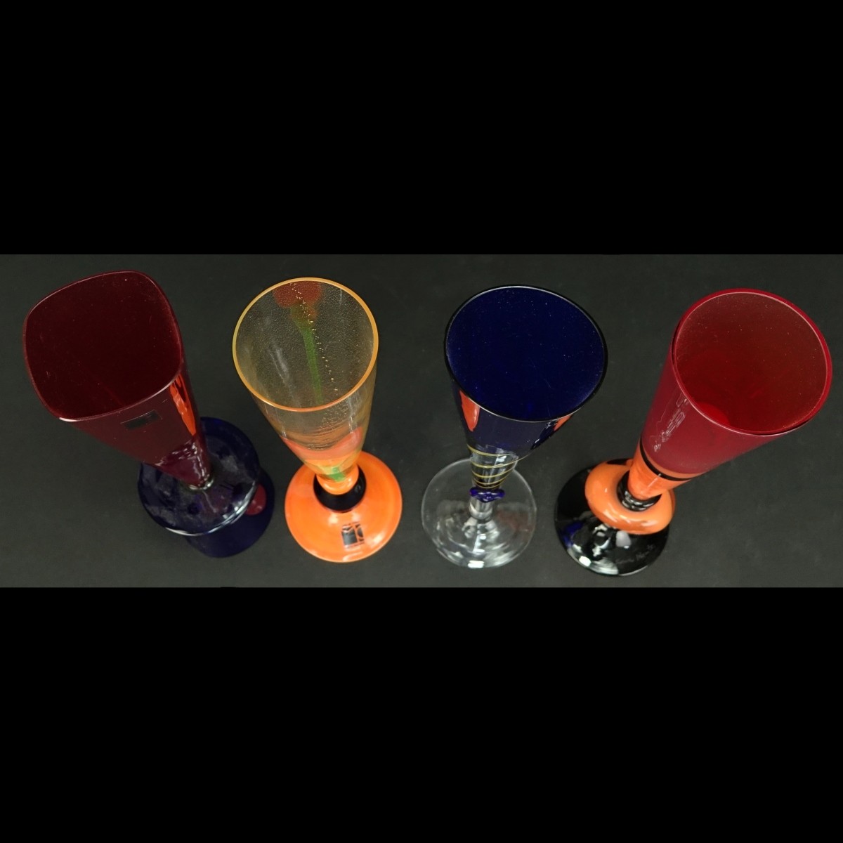 Four (4) Carlo Moretti Tall Champagne Flutes