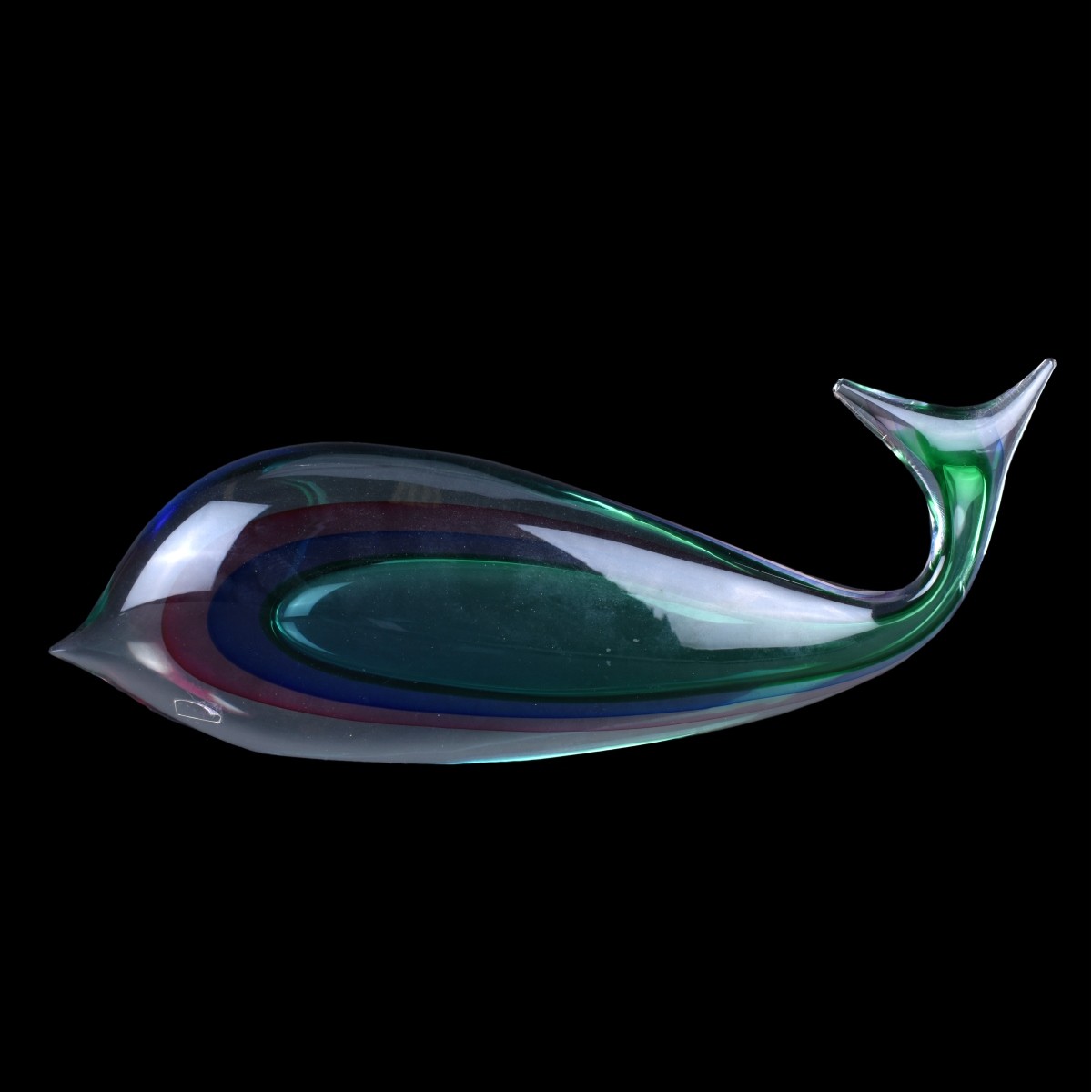 Luigi Onesto Sommerso Art Glass Fish Sculpture