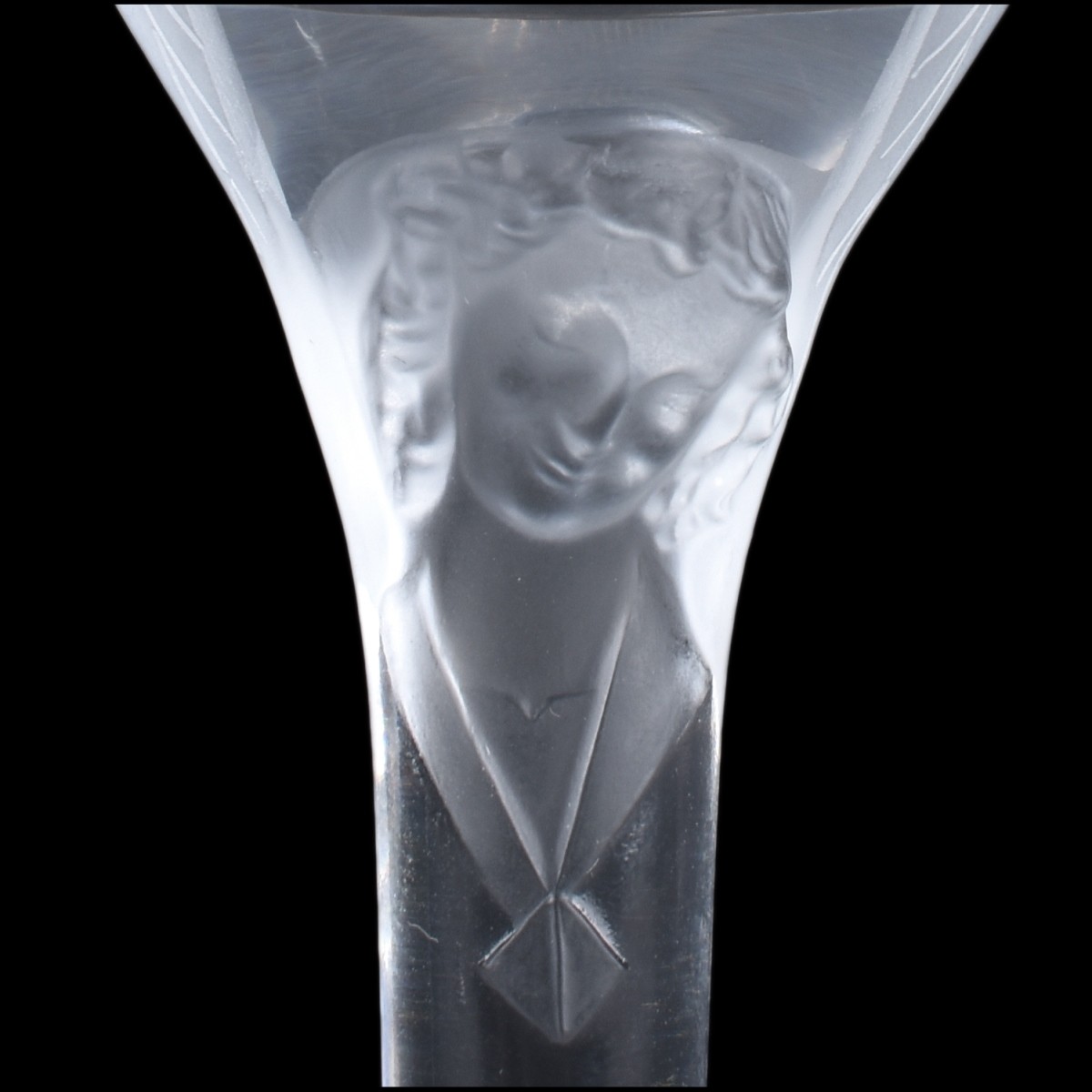 Pair of Lalique "Angel" Crystal Champagne Flutes