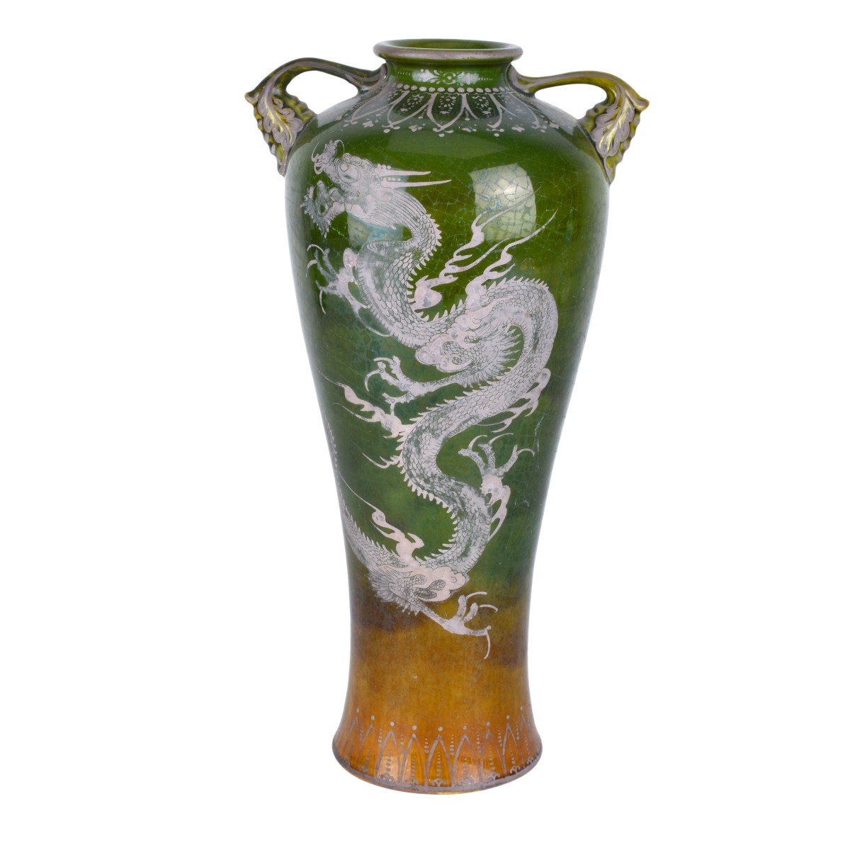 Japanese Pottery Dragon Motif Vase