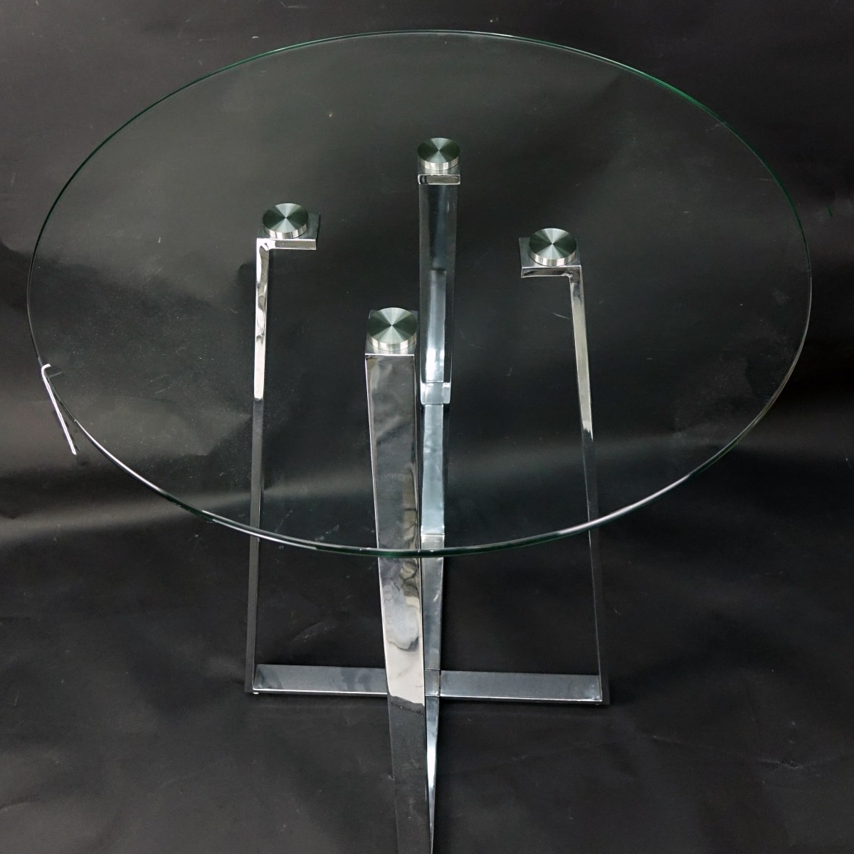 Chintaly Chambers Glass & Chrome High Bar Table