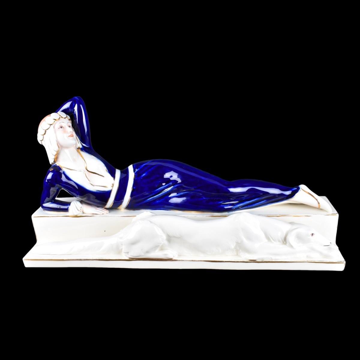 Large Royal Dux Art Deco Porcelain Figurine