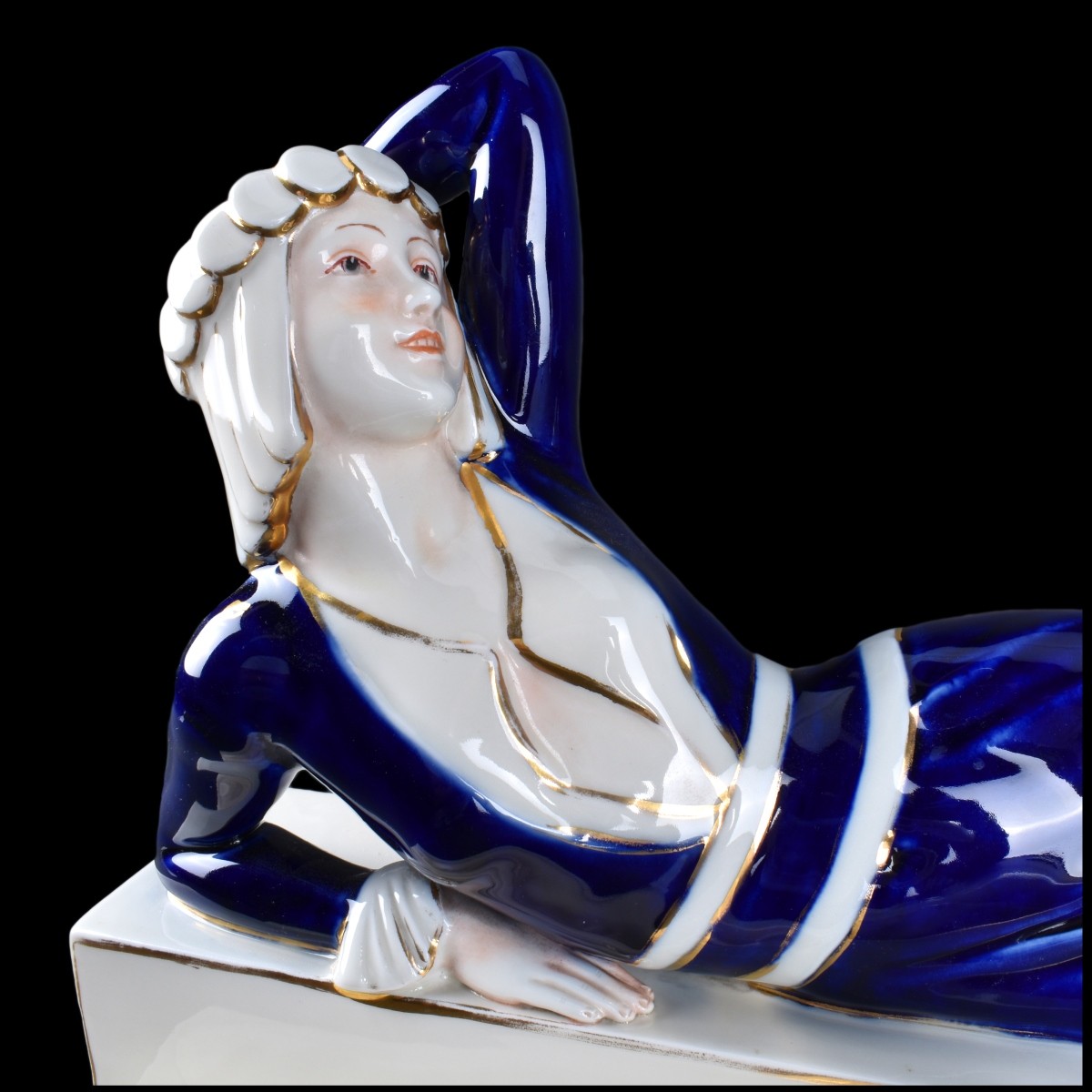 Large Royal Dux Art Deco Porcelain Figurine