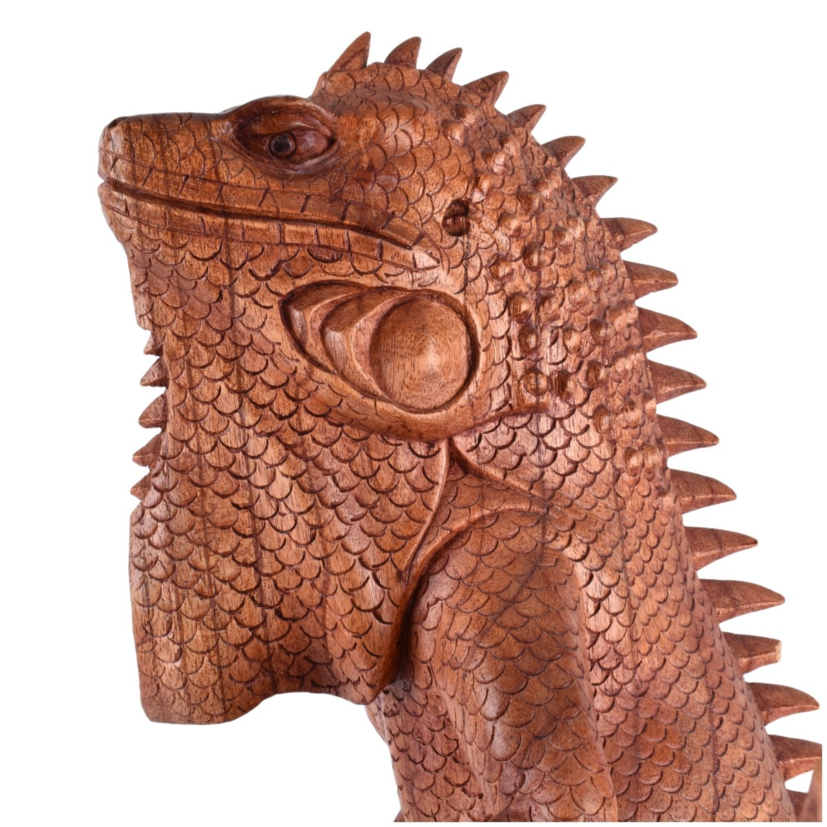 Carved Wood Lizard Sculpture