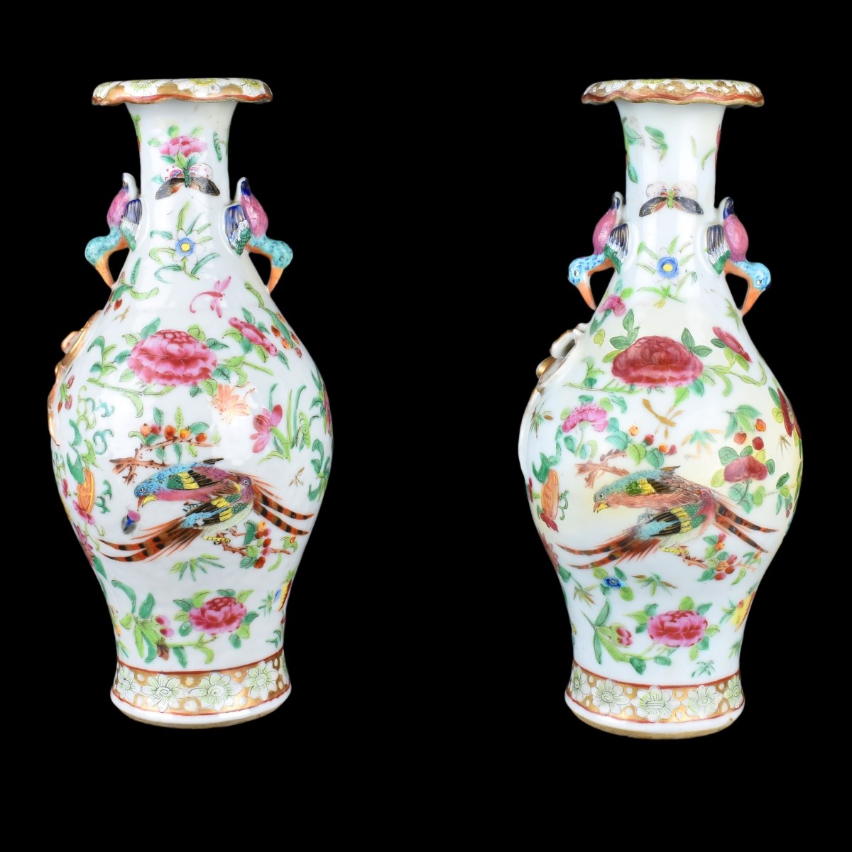 Pair of Chinese Famille Rose Export Vases