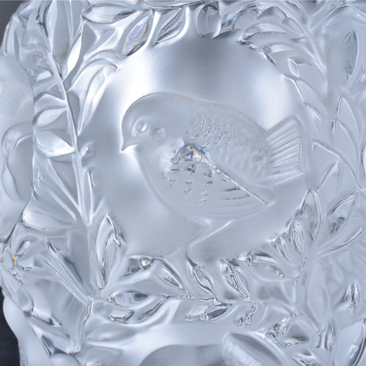 Lalique "Bagatelle" Frosted to Clear Crystal Vase