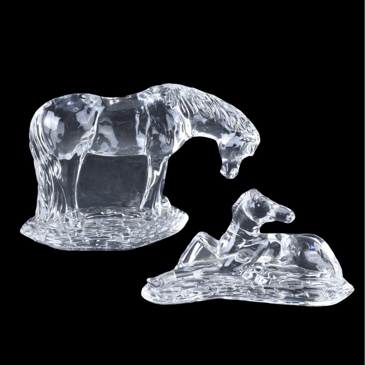 Two (2) Waterford Crystal Horse Figurines