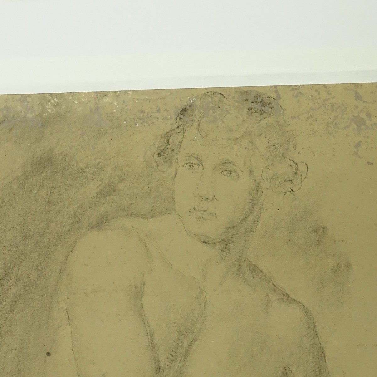 19th C Florentine School Pencil Drawing Male Nude