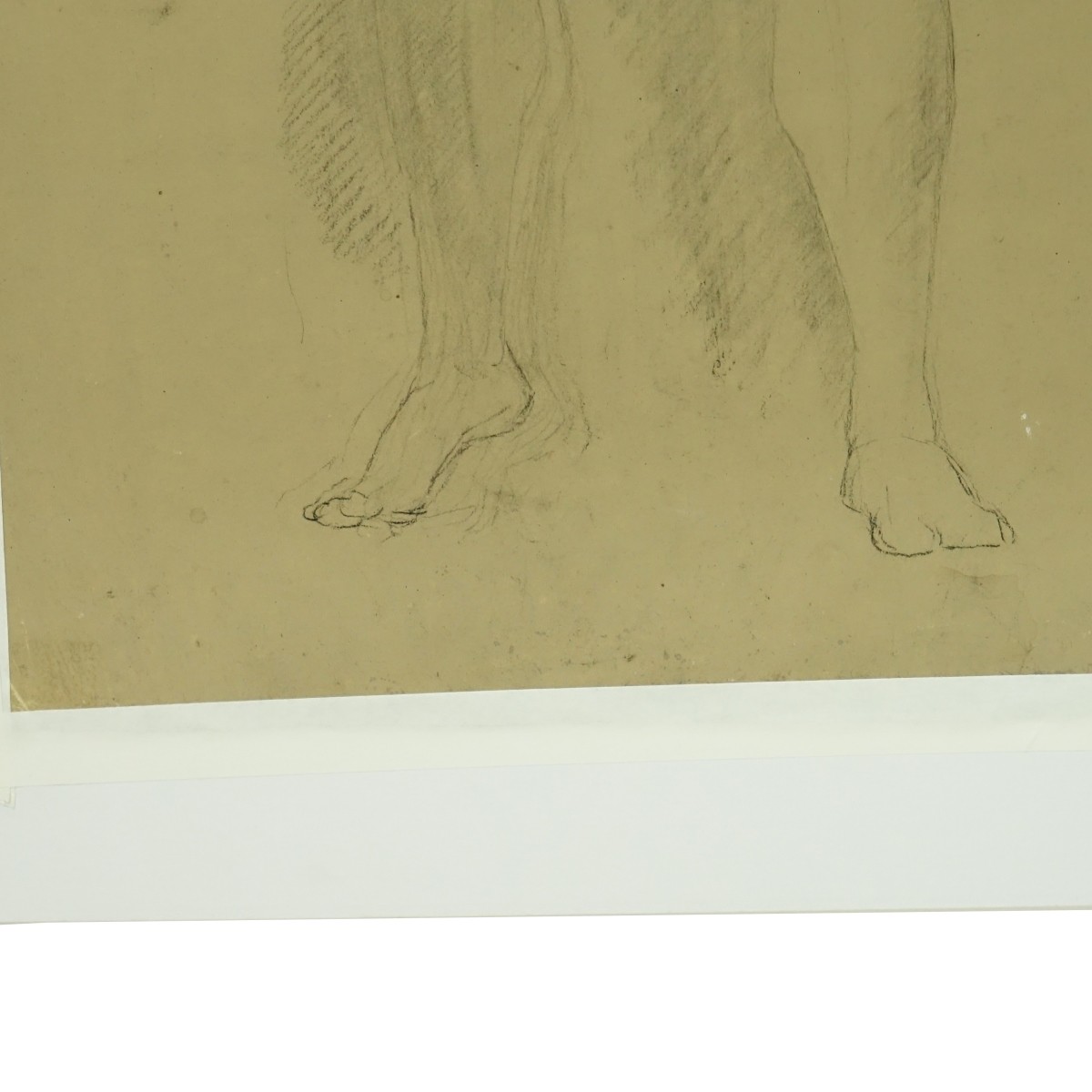 19th C Florentine School Pencil Drawing Male Nude