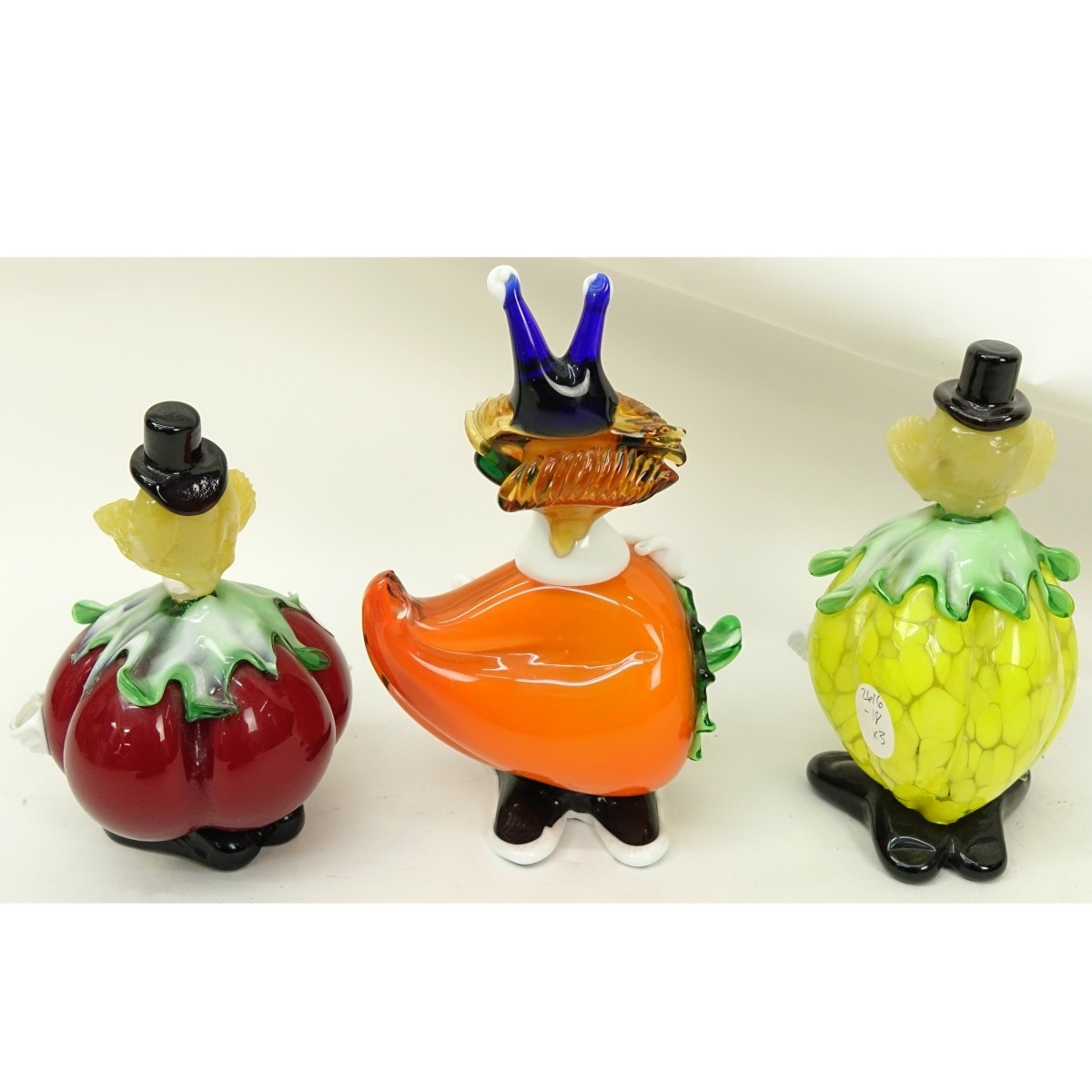 Mid Century Murano Art Glass Clown Figurines